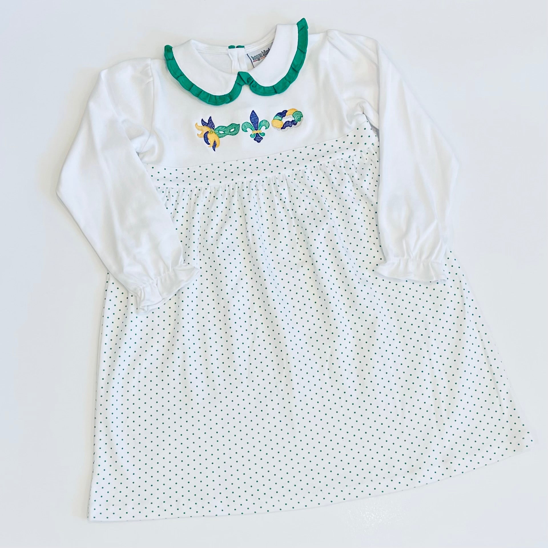 Long Sleeve Bitty Dot Knit Dress - Red & Green