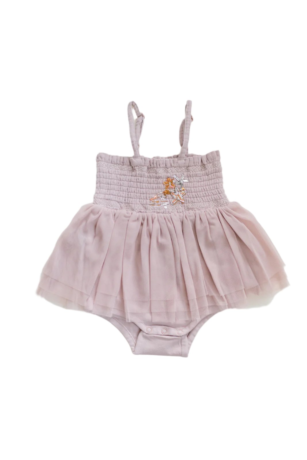 Valentina | Organic Muslin Petit Etoile Tutu Romper | Lilac