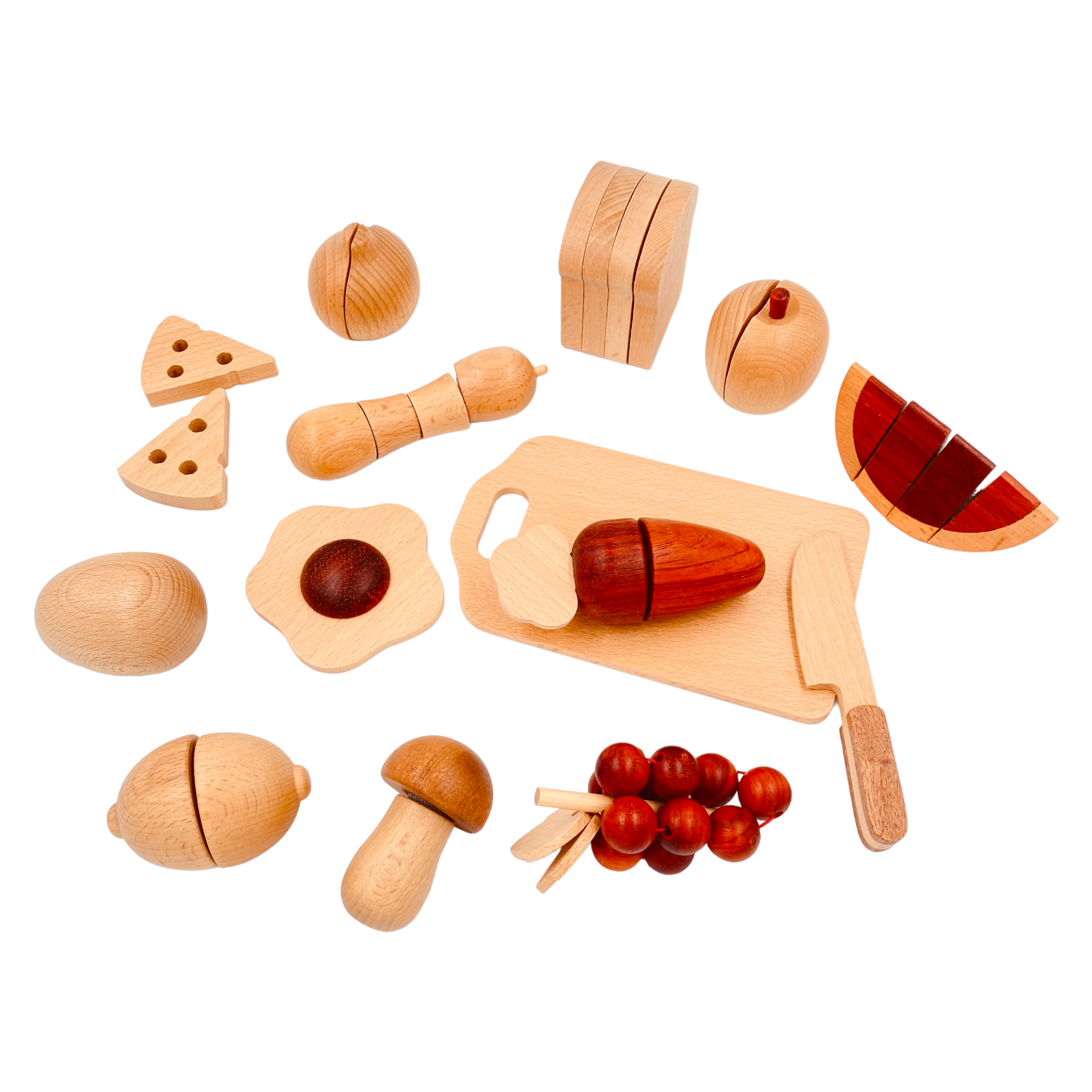 30 Pcs Wooden Fruits And Vegetables Cutting Playset