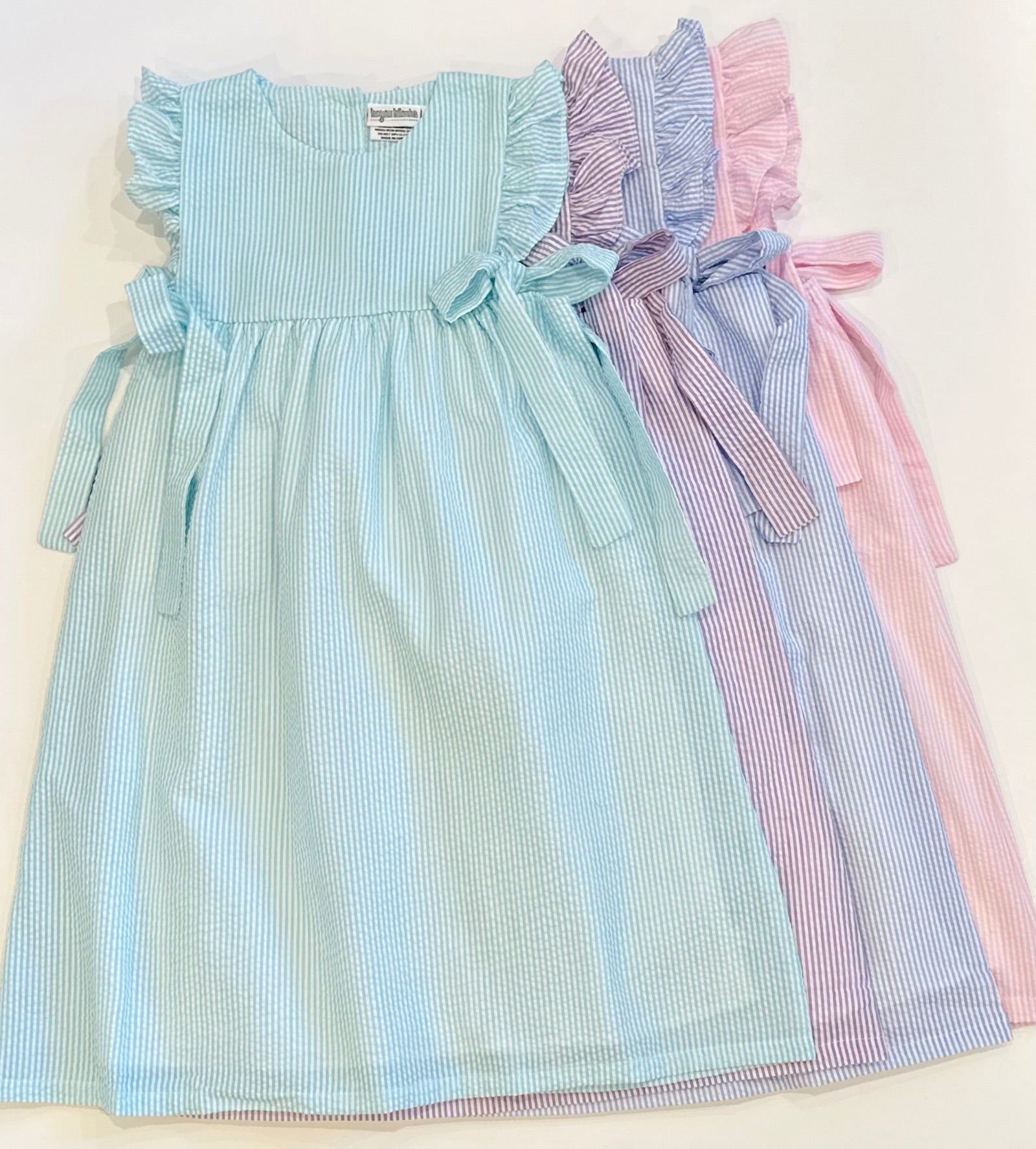 Side Tie Dress - Seersucker