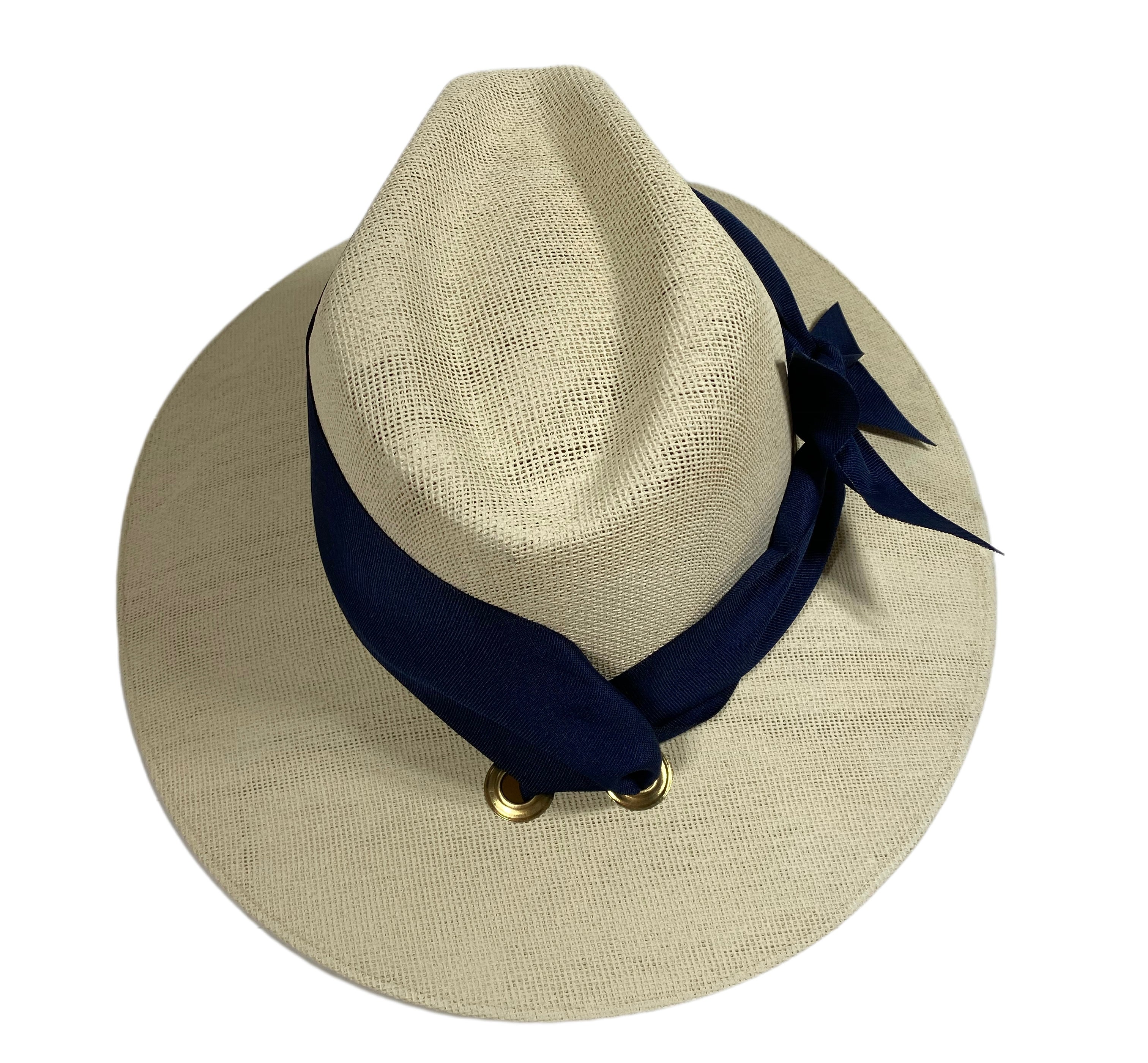 Orchid Sun Hat - Navy Wide & Short Grosgrain Ribbon