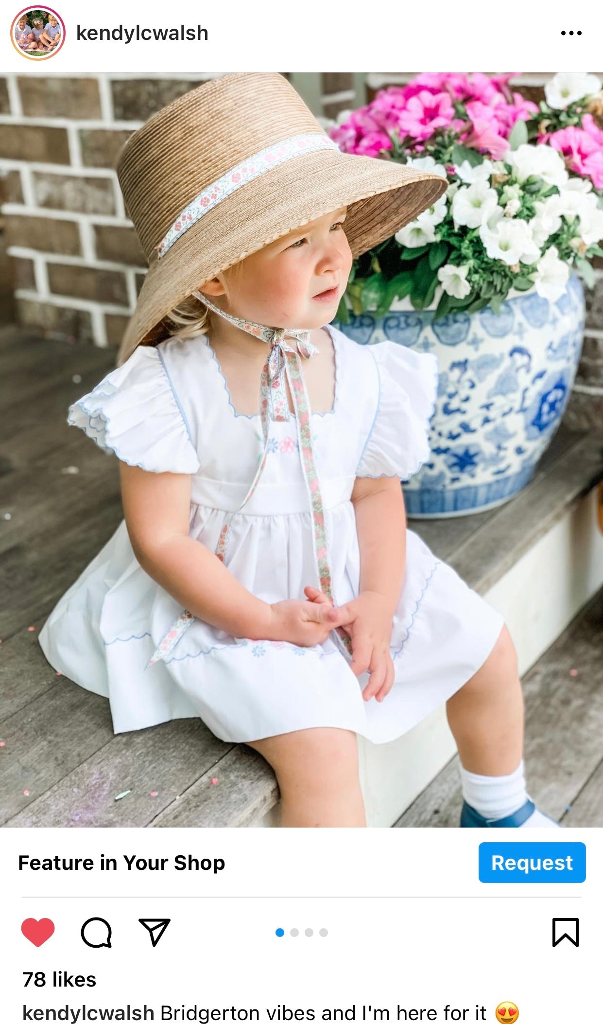 Palmetto Girl’s Hat - Navy Ric-rac Ribbon