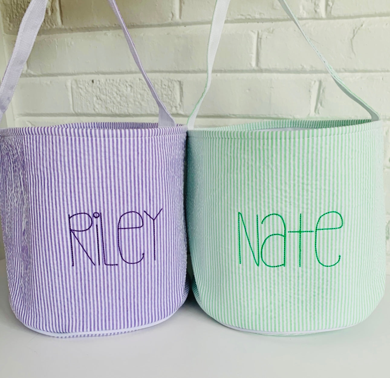 Seersucker And Gingham Buckets