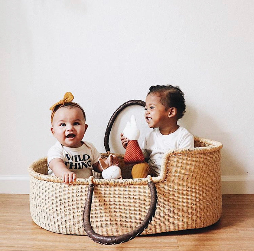 African Moses Basket<br>brown Handle