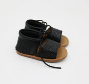 Krissy Fringe Sandals - Black