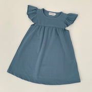 Flutter Sleeve Dress—slate Blue