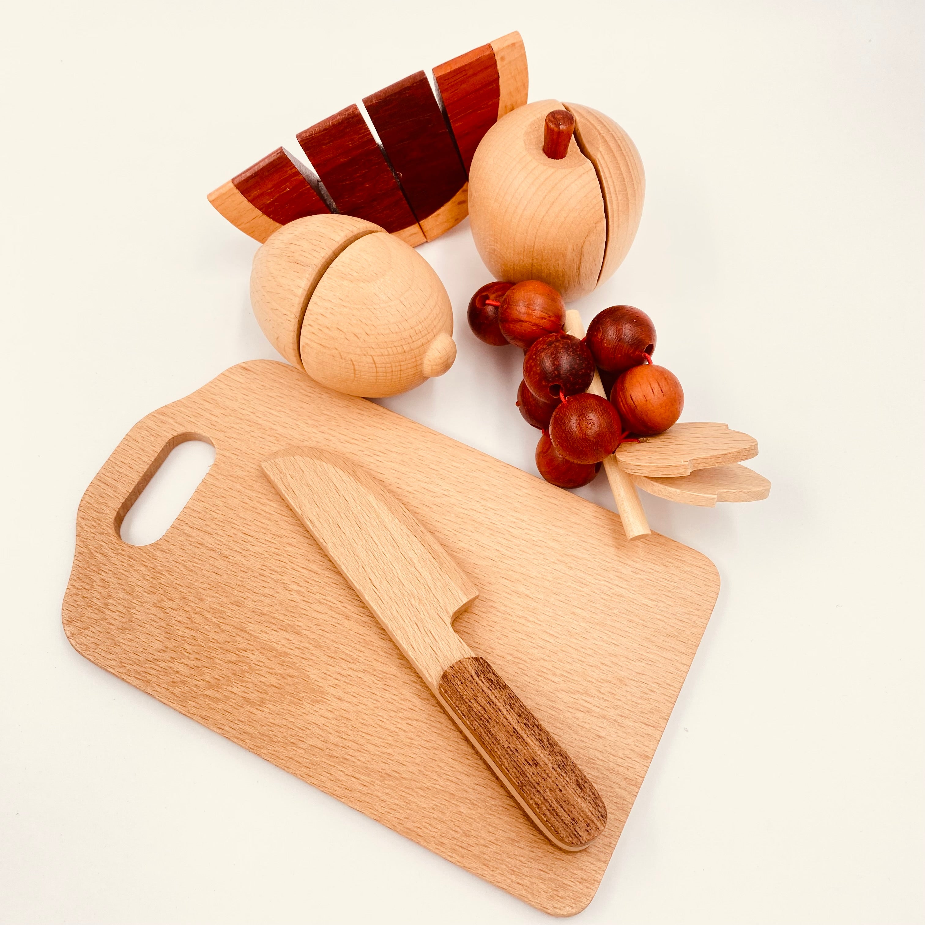 30 Pcs Wooden Fruits And Vegetables Cutting Playset