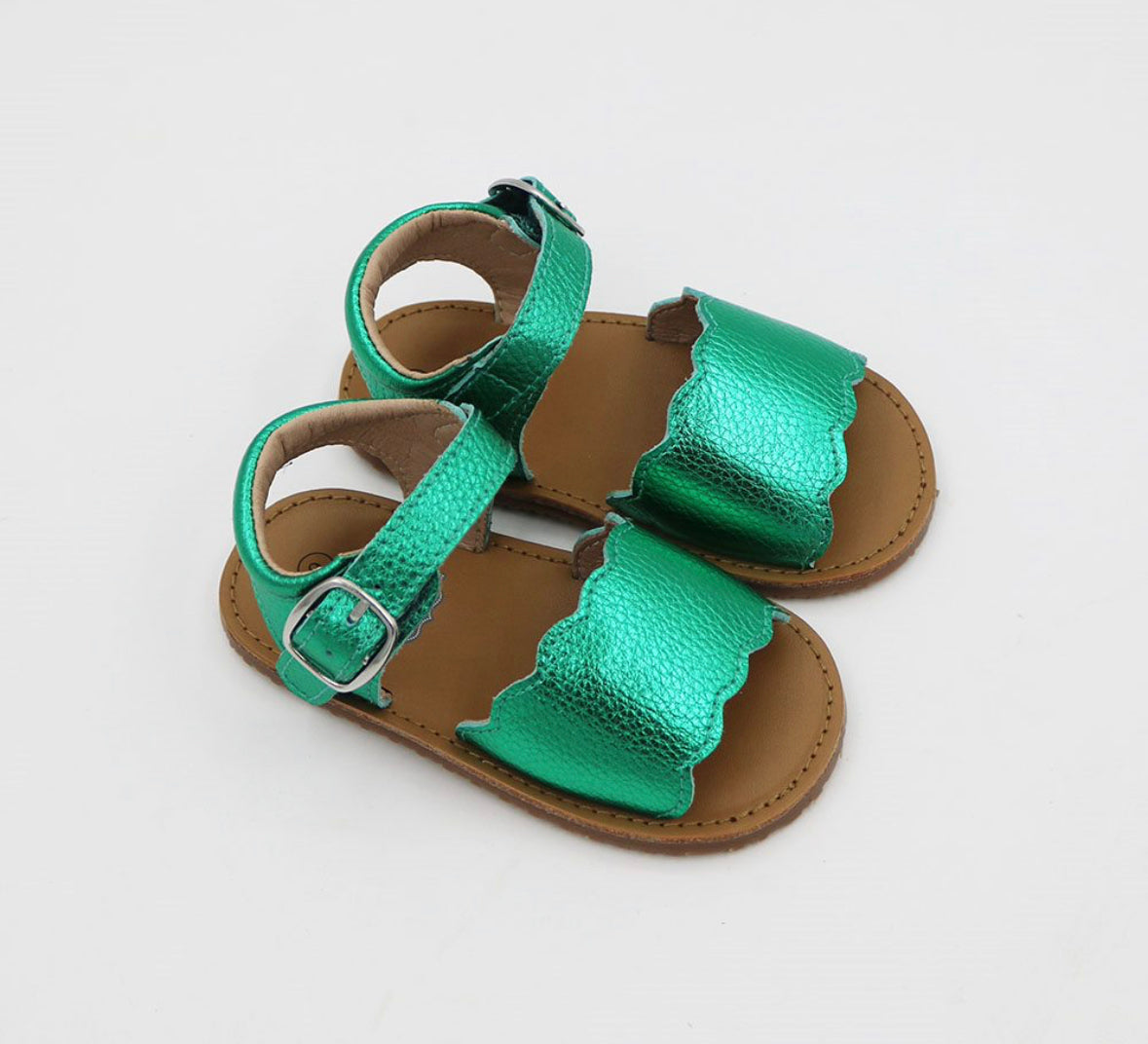 Abby Sandals - Green Metallic
