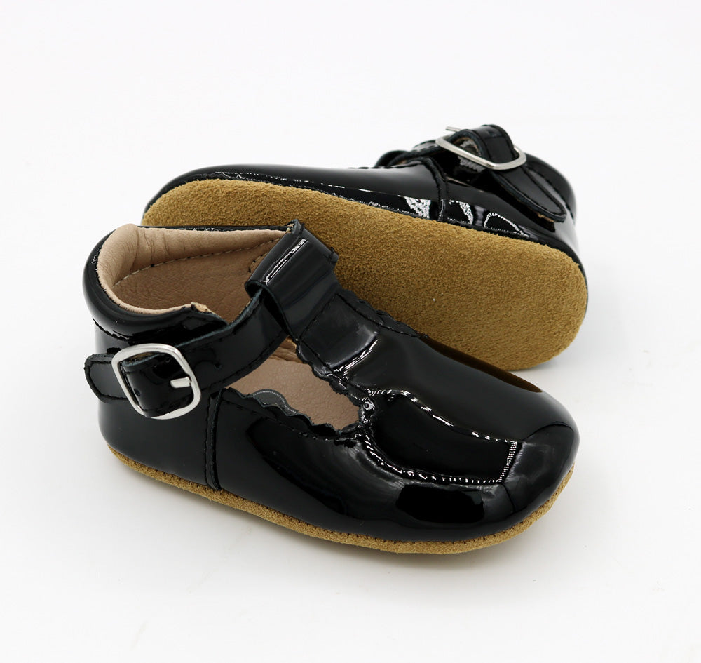 T-straps Black Patent Leather