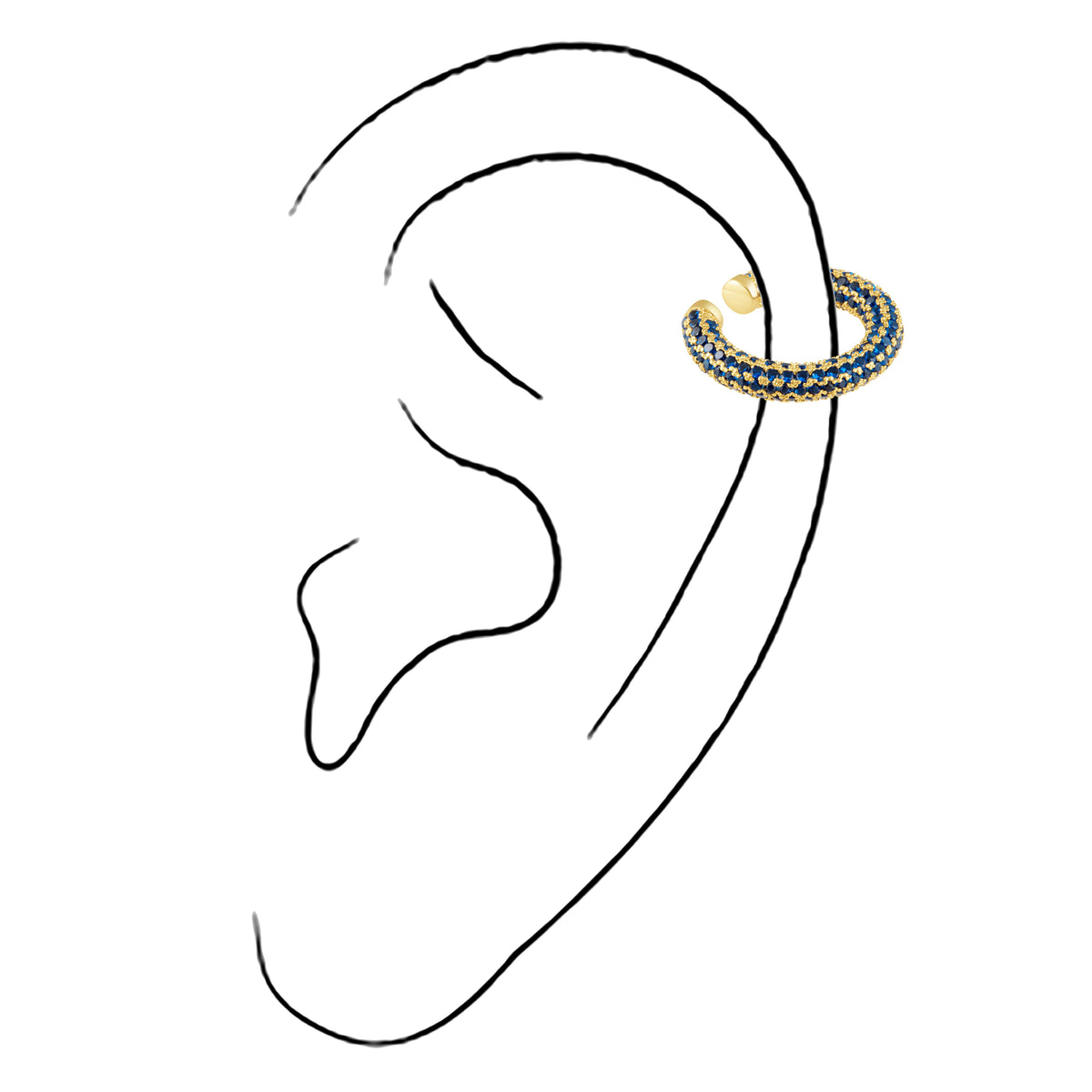 Tinsley  Cz Ear Cuff - Sapphire