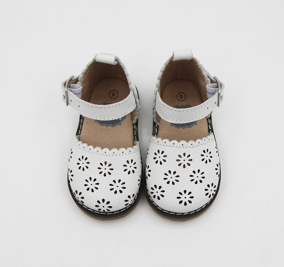 Irelynn's Sandals - Flower Cutout - White