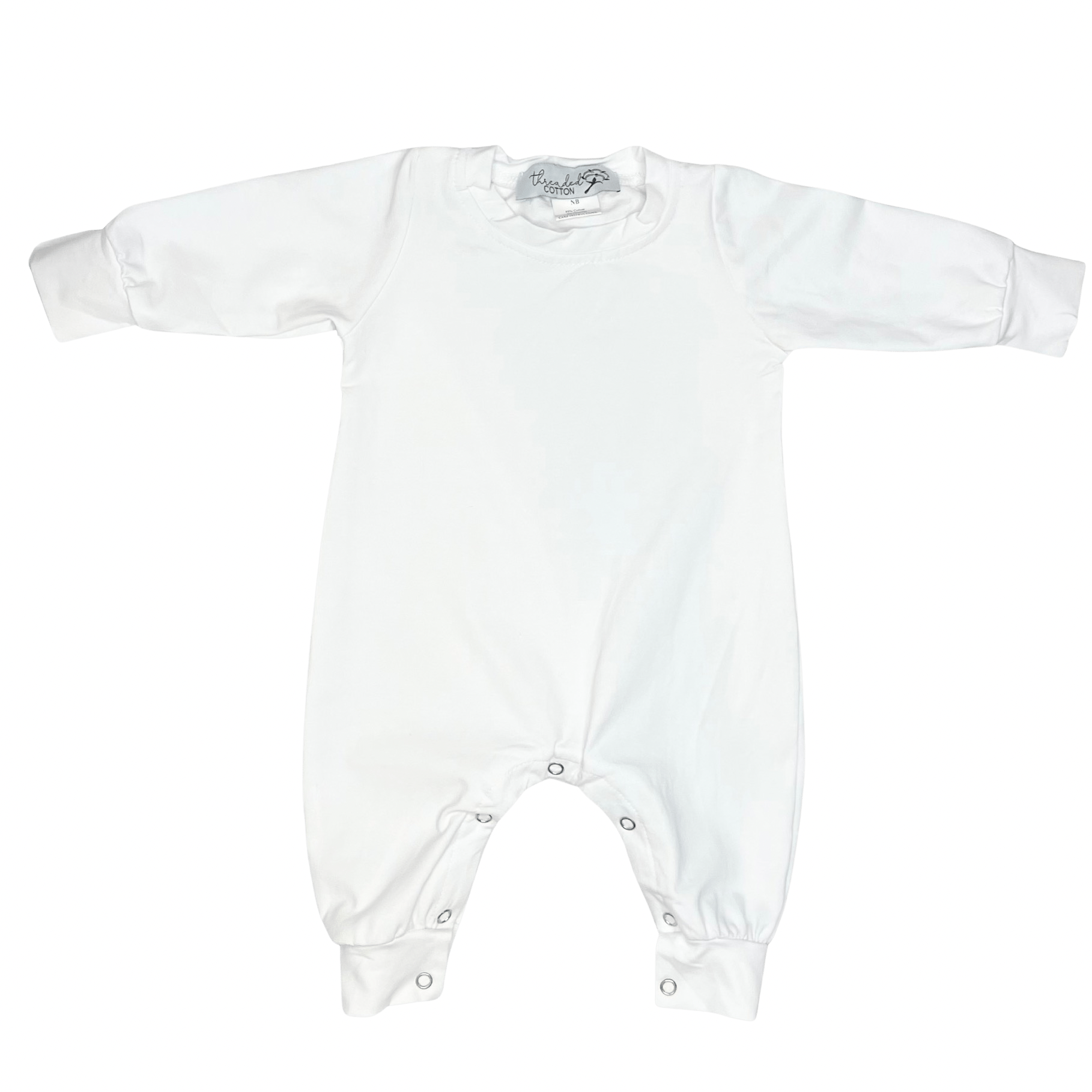 Threaded Cotton Boy Long Sleeve Romper (95% Cotton)