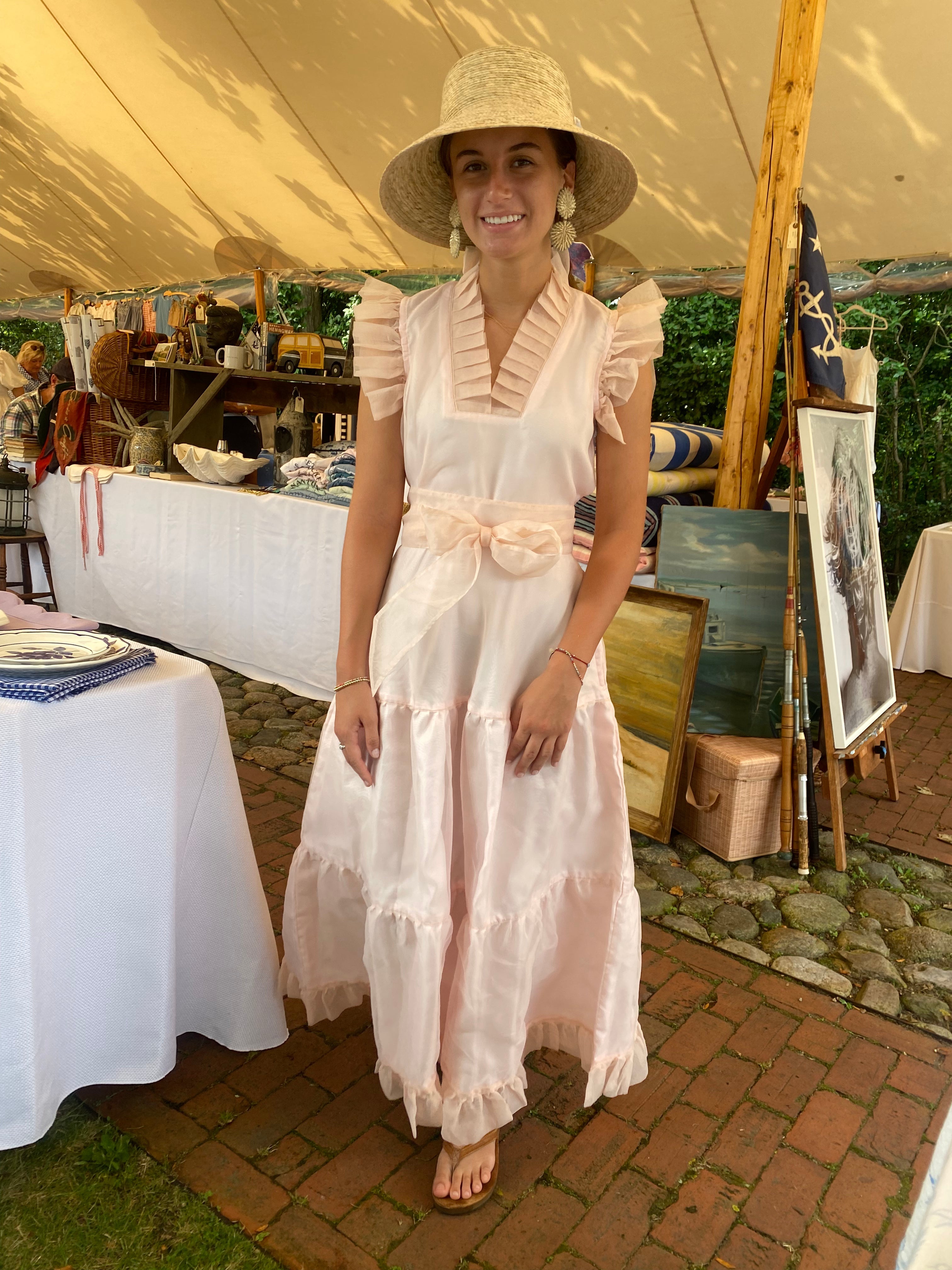 Clematis Bucket Hat - Ivory Grosgrain Ribbon