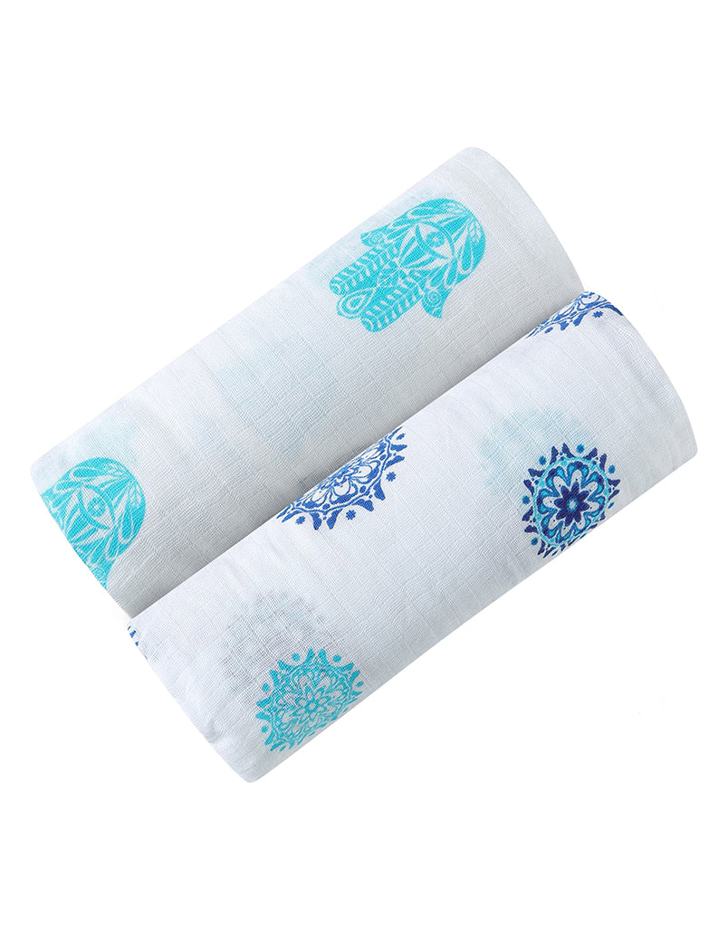 ORGANIC SWADDLE SET - PROTECTOR SERIES (Hamsa + Mandala)