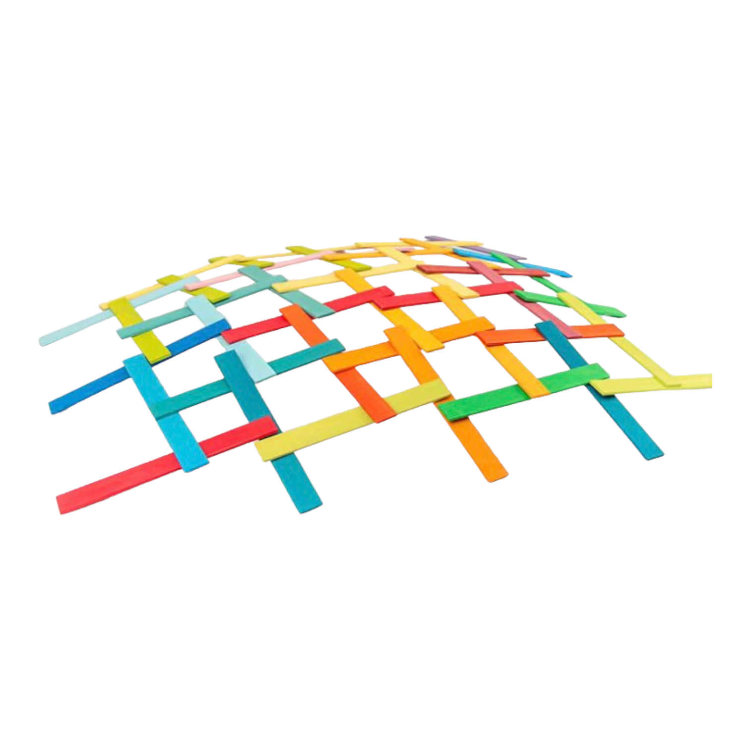 120 Pcs Stained Leonardo Building Sticks - Da Vinci's Bridge