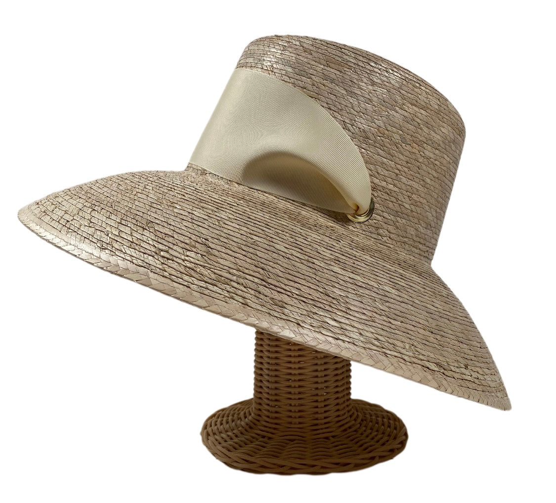 Wildflower Sun Hat - Ivory Wide & Short Grosgrain Ribbon