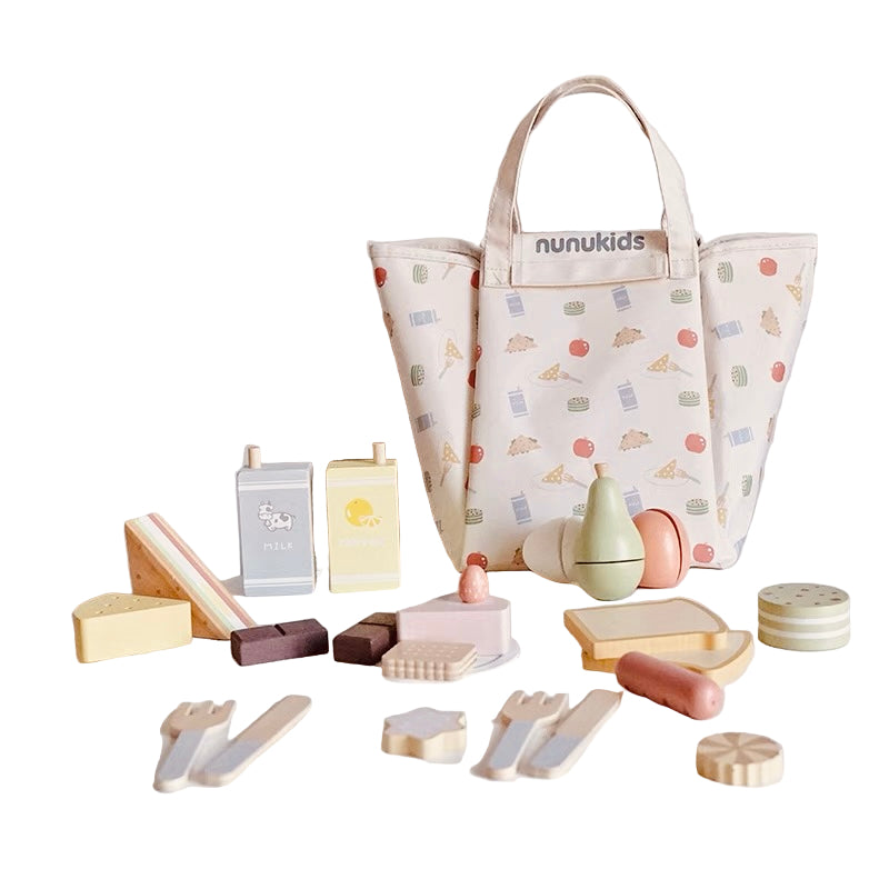 24 Pcs Wooden Picnic Pack Play Set