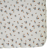 Cream Floral Muslin Crib Sheet