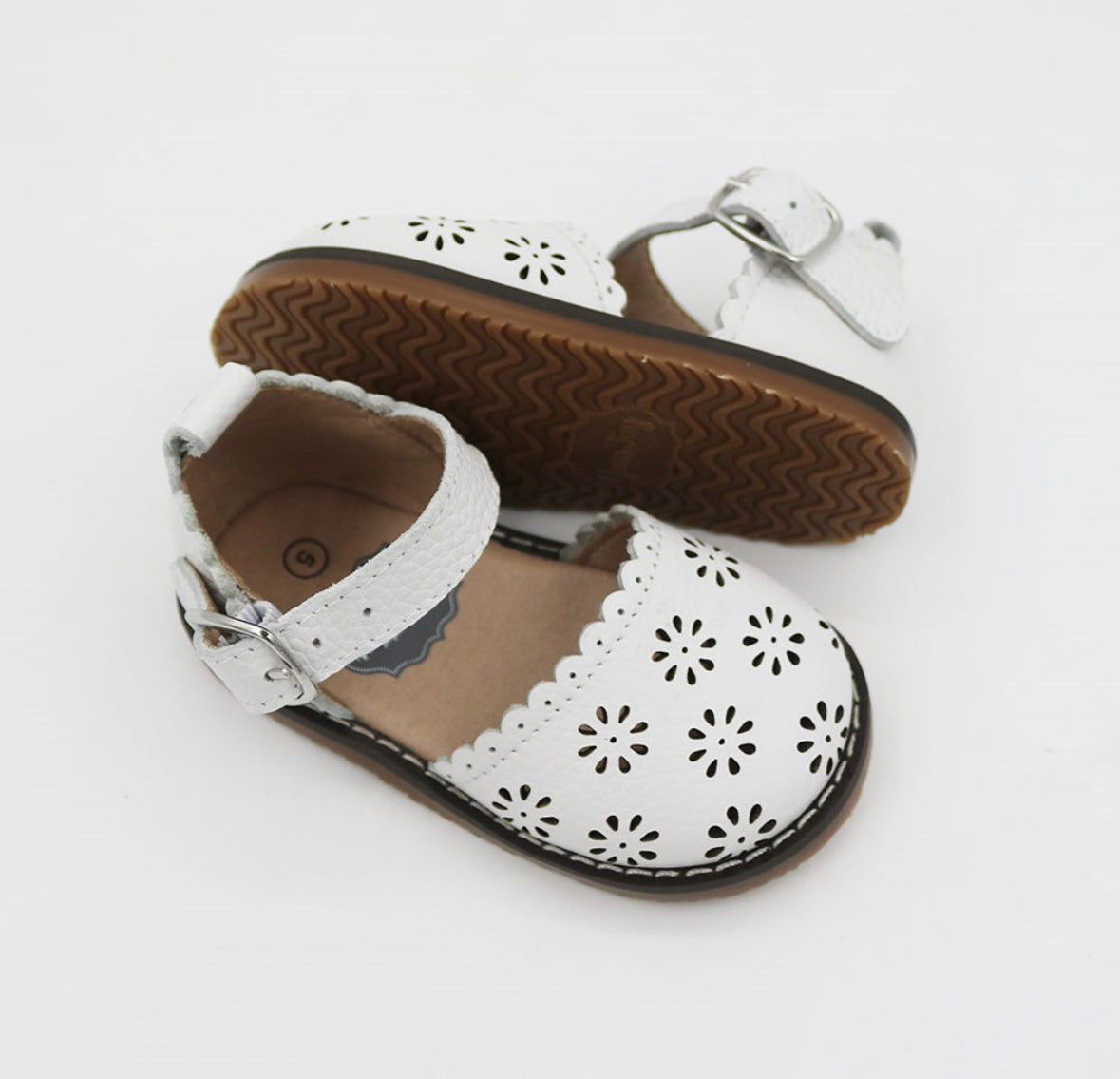 Irelynn's Sandals - Flower Cutout - White