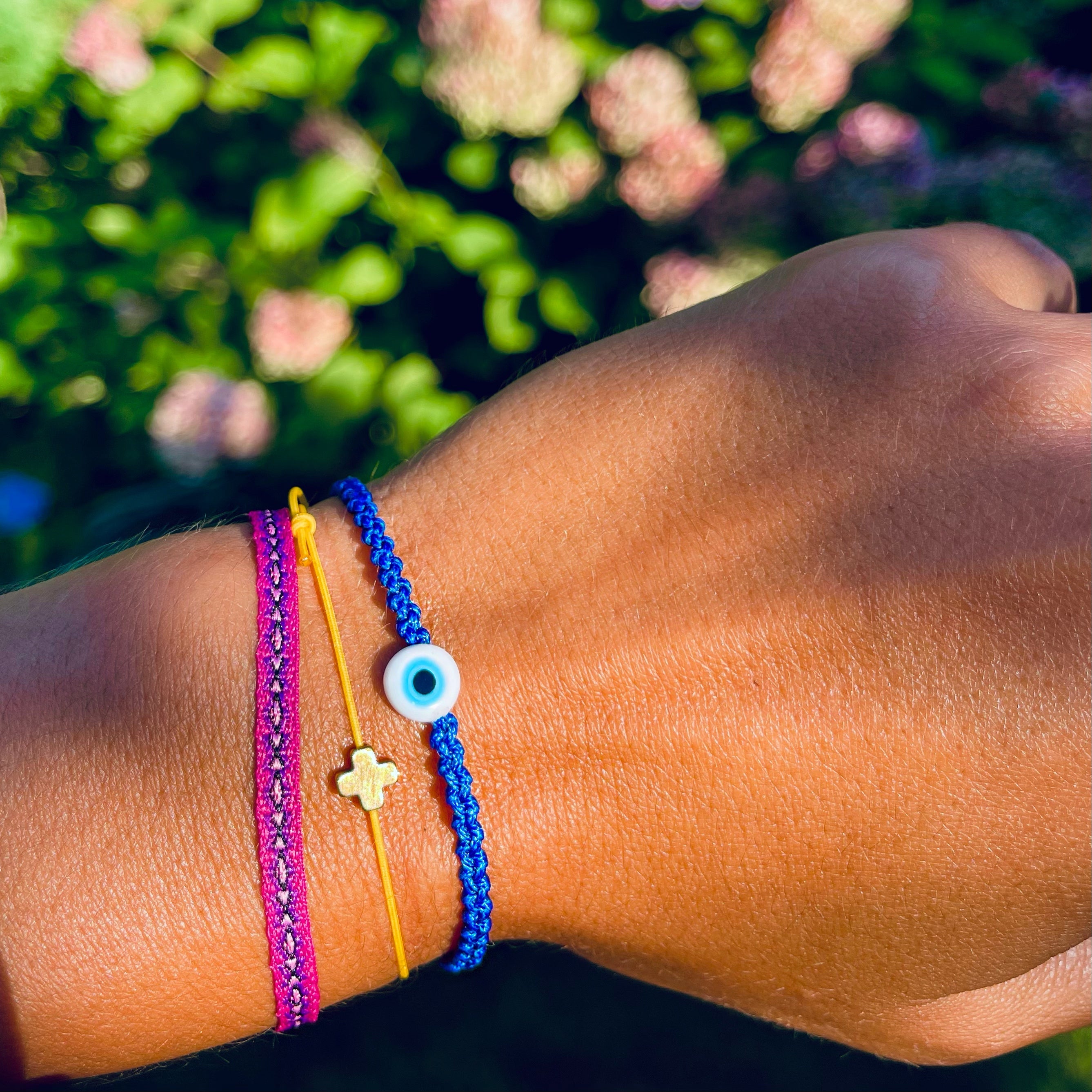 Evil Eye Braided Bead Bracelet