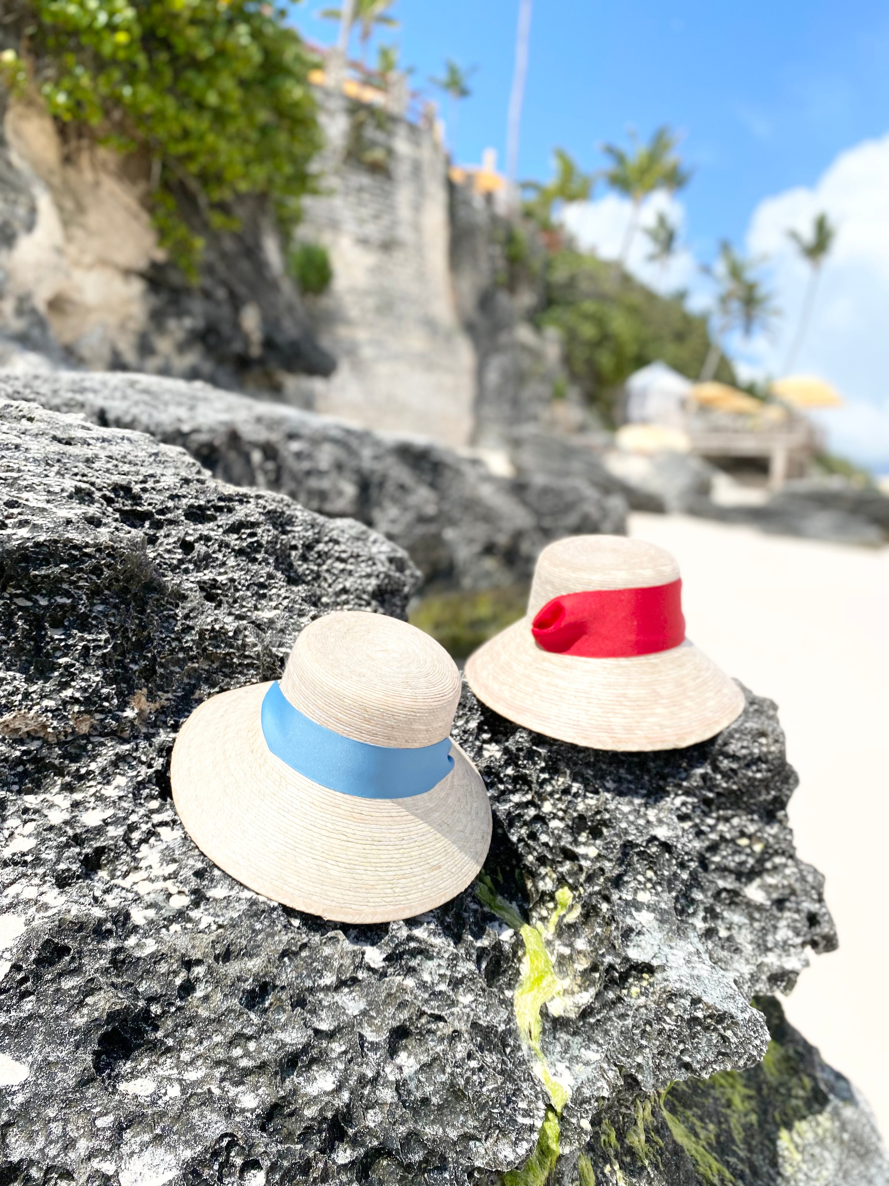 Clematis Bucket Hat - Wide & Short Light Pink Grosgrain Ribbon