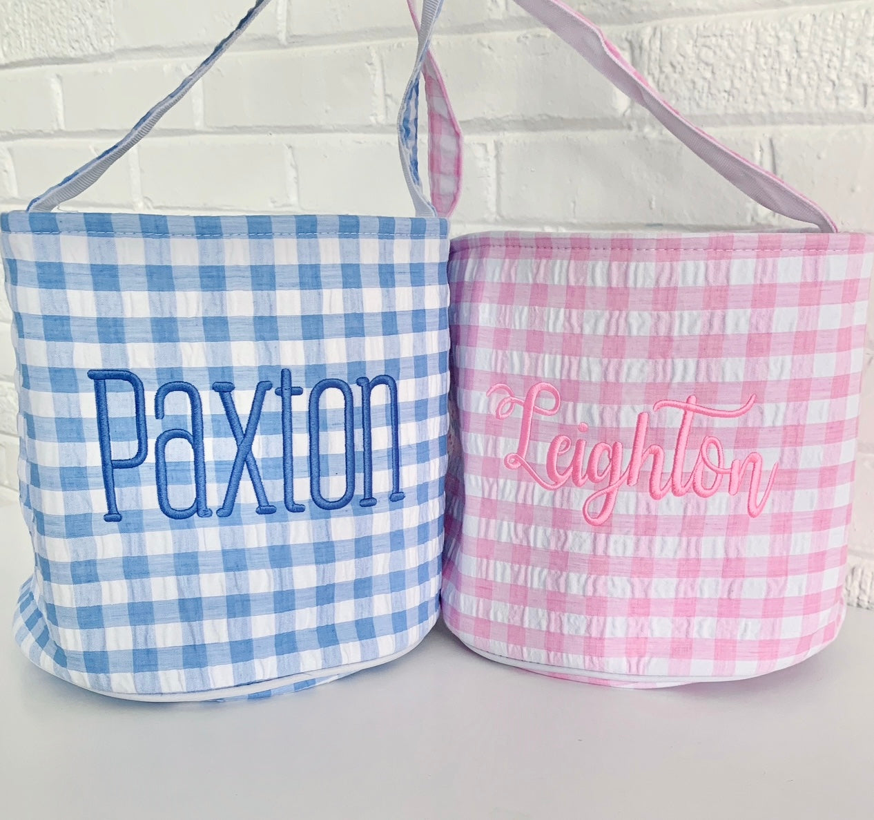 Seersucker And Gingham Buckets