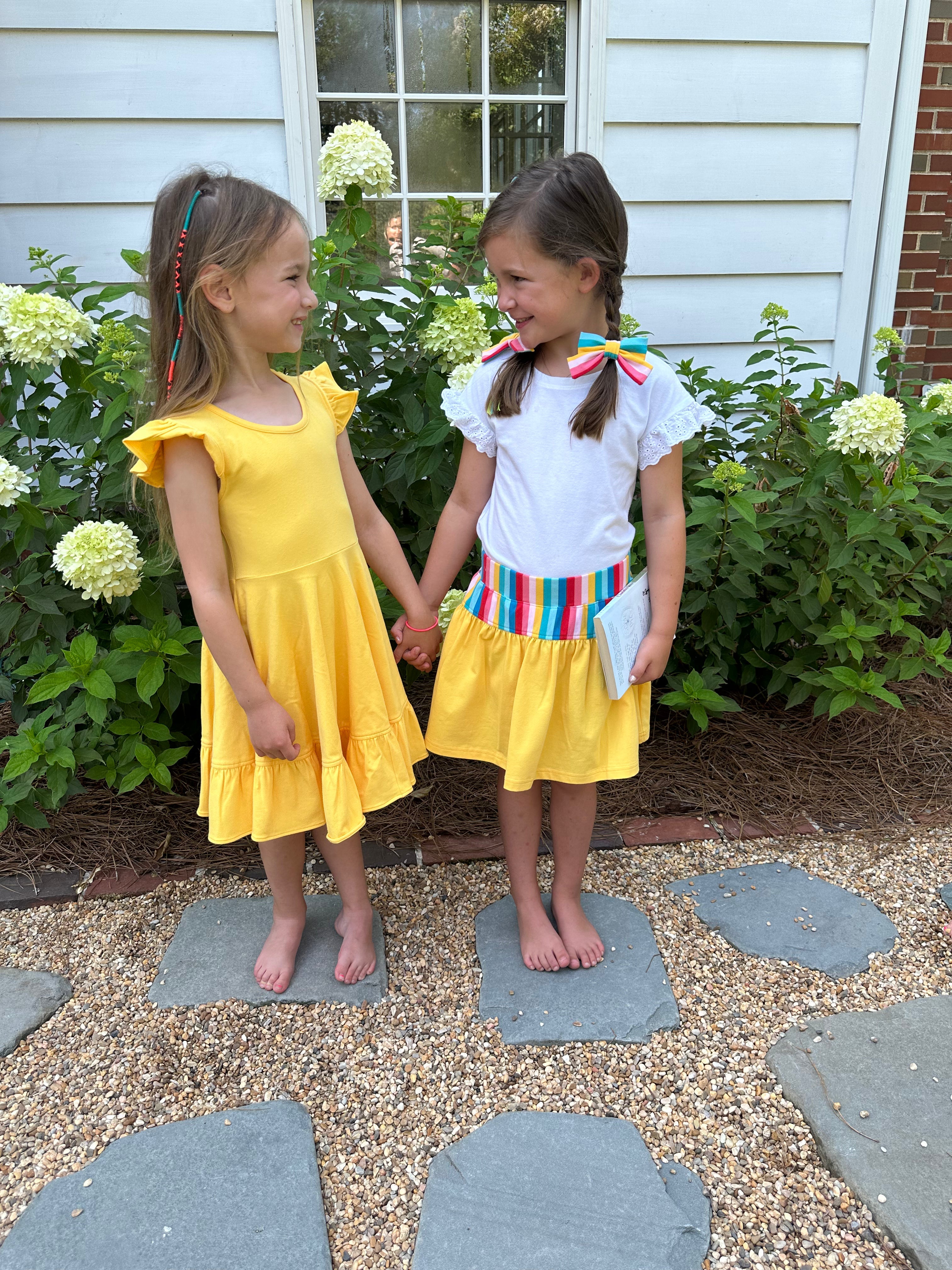 School Stripes/daffodil Allie Skort