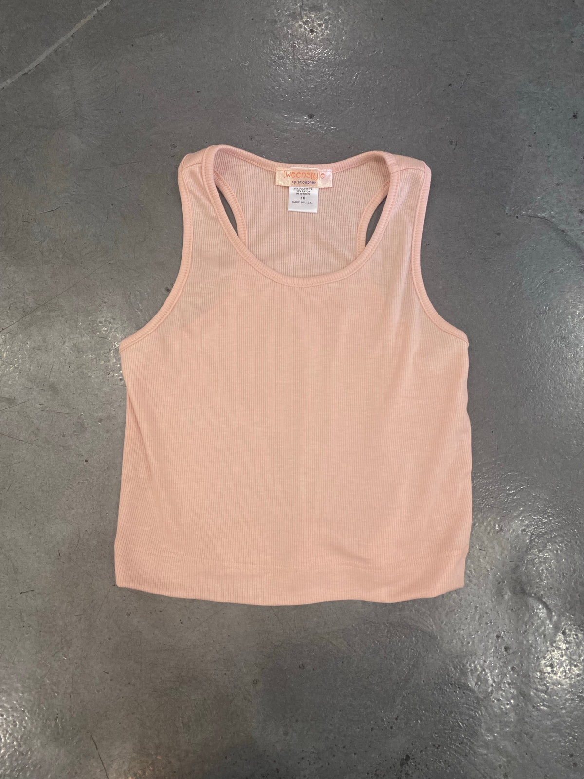 Tweenstyle By Stoopher - Cropped Rib Tank - Peach