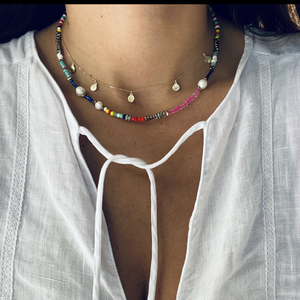 Jessica Pearl Beaded Choker