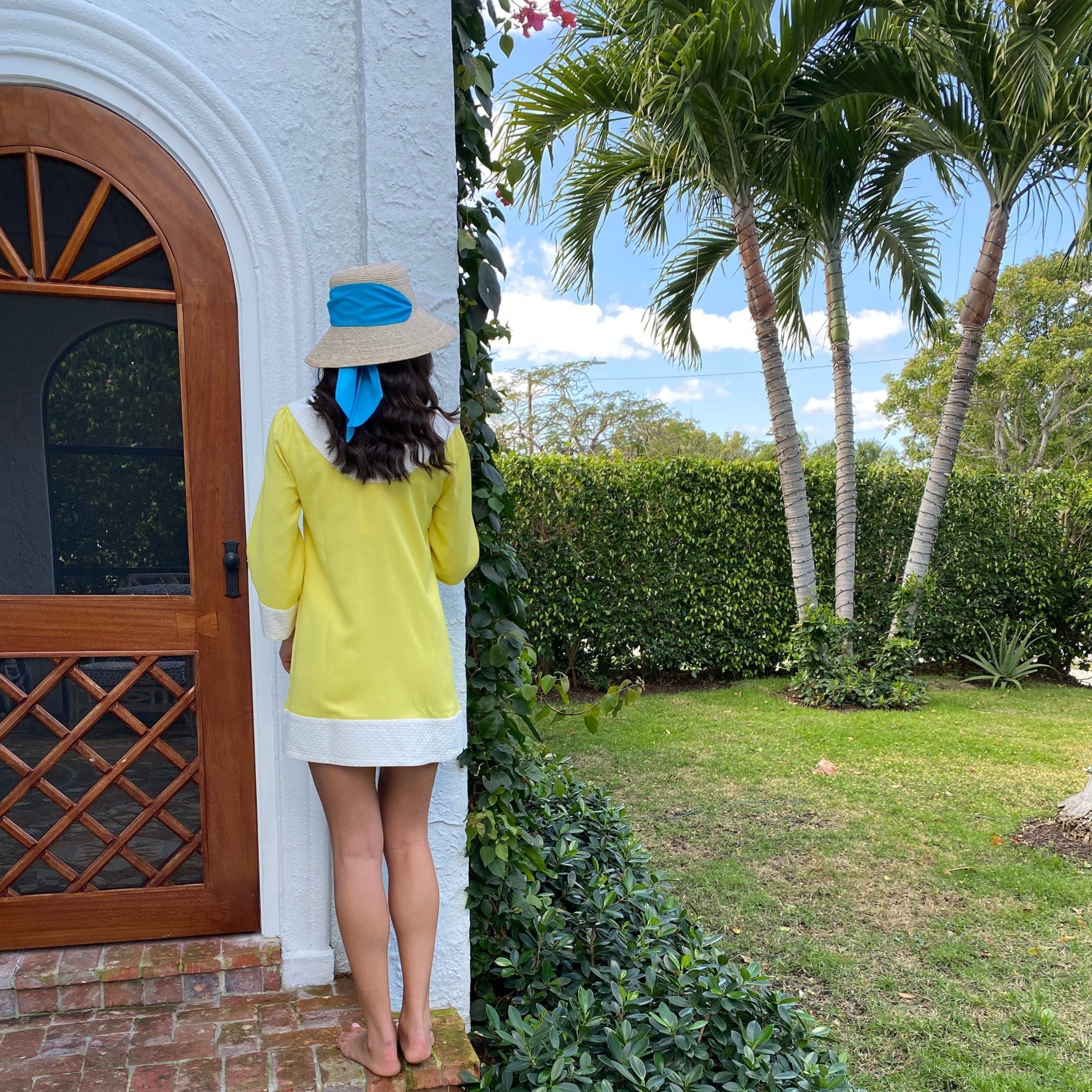 Clematis Bucket Hat - Coral Wide & Short Grosgrain Ribbon