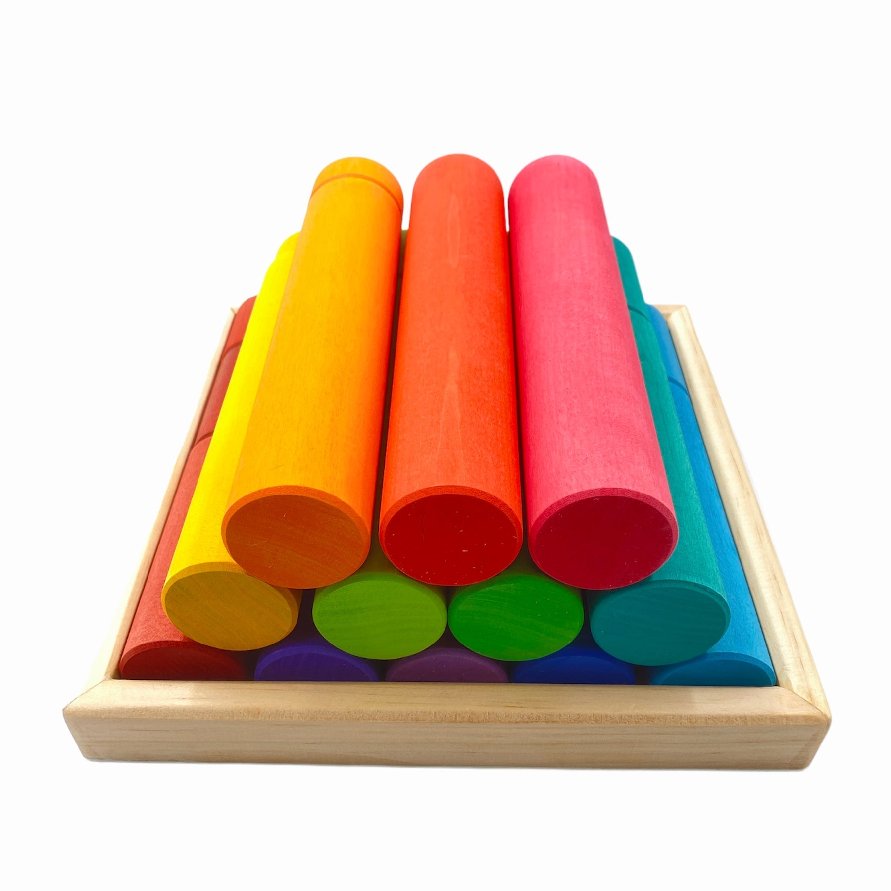 25 Pcs Stained Large Building Rollers Rainbow With Storage Tray