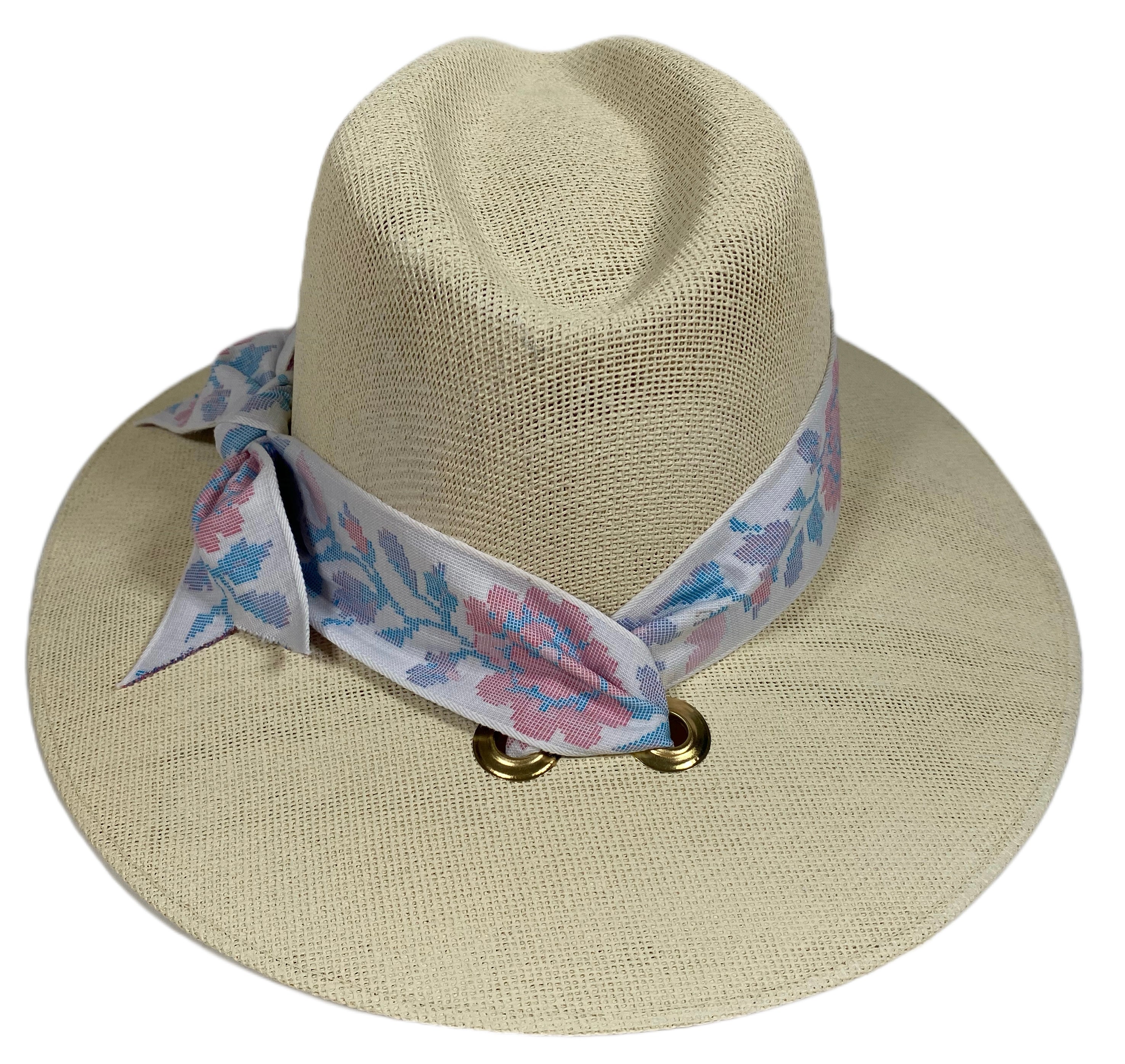 Orchid Sun Hat - Pastel Floral Tapestry Ribbon