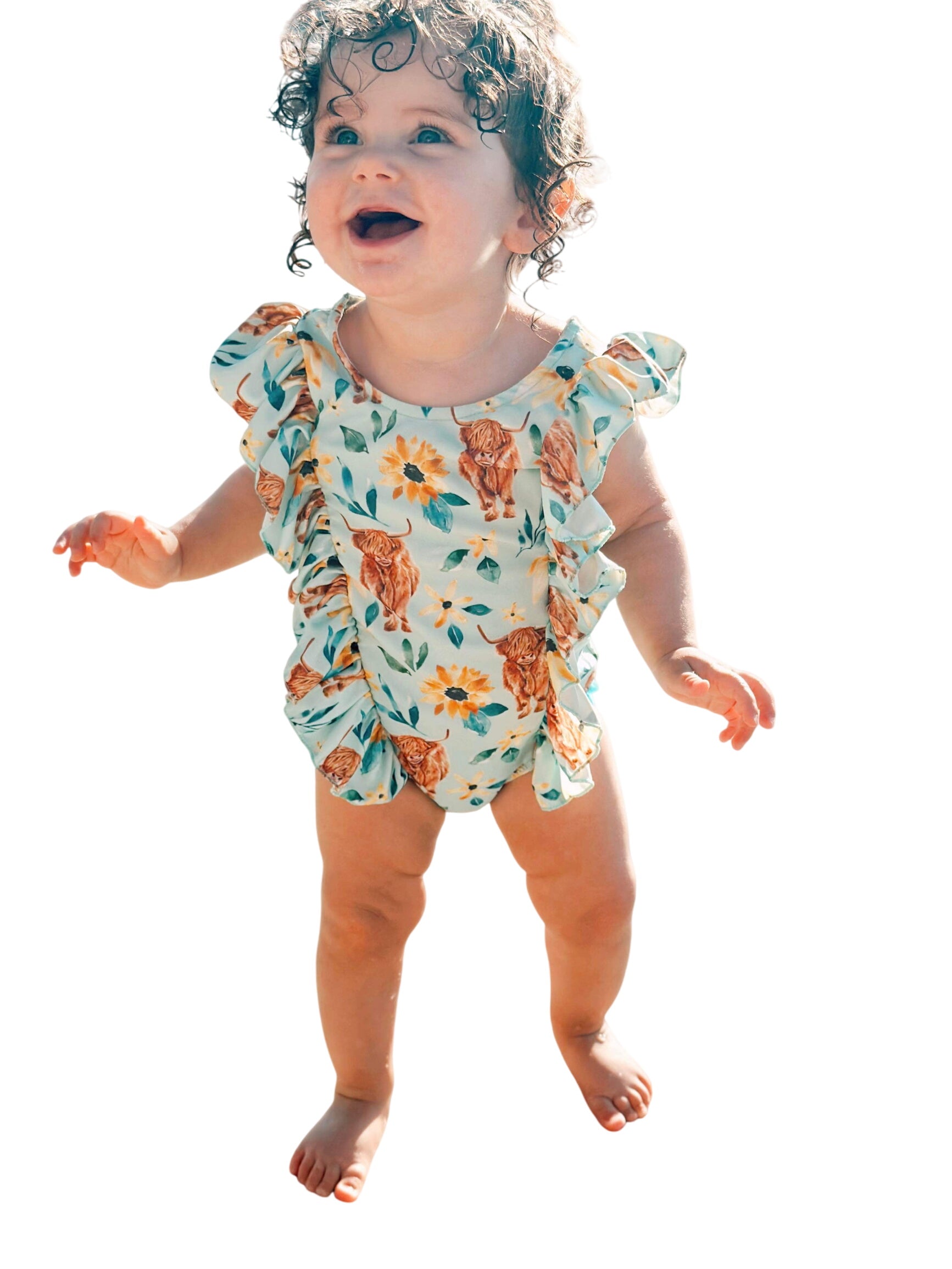 Blue Highland Ruffle Swimsuit