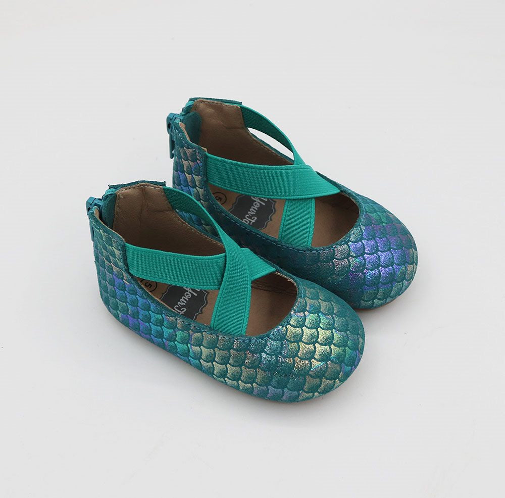 Zipper Ballet - Green/blue Mermaid Scales