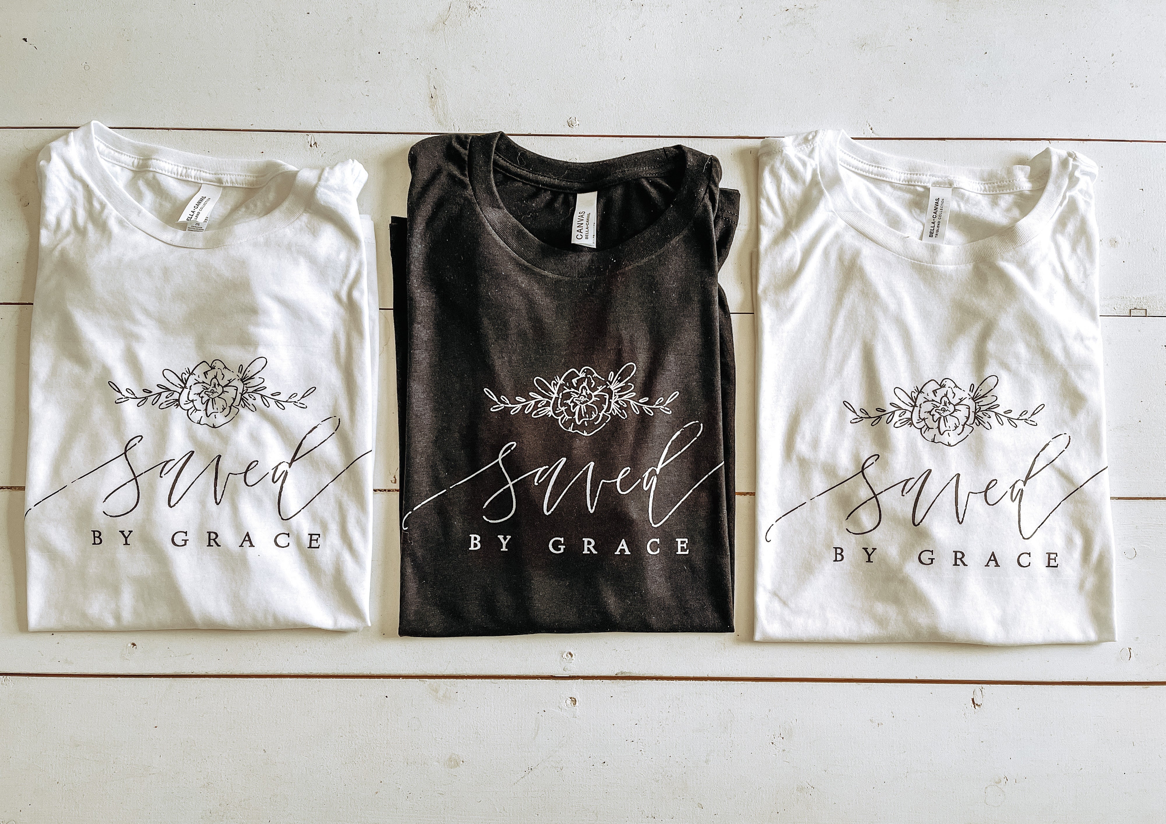 Saved By Grace Crew Neck Tee