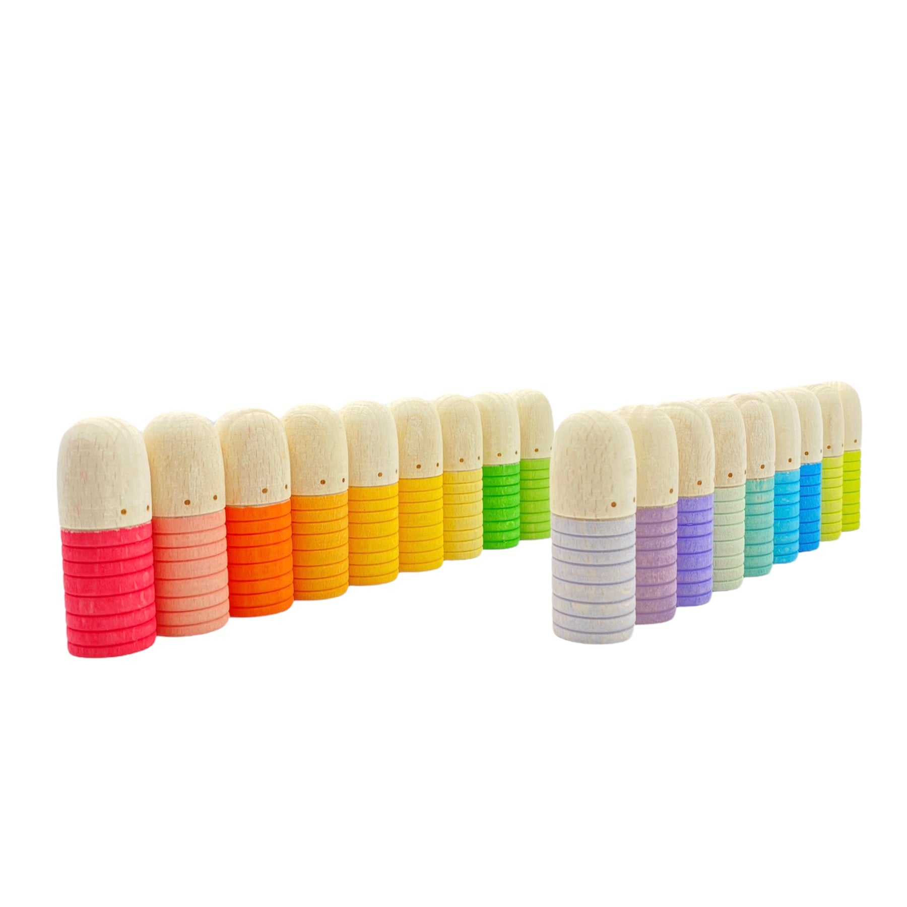 18 Pcs Stained Wooden Brots Set