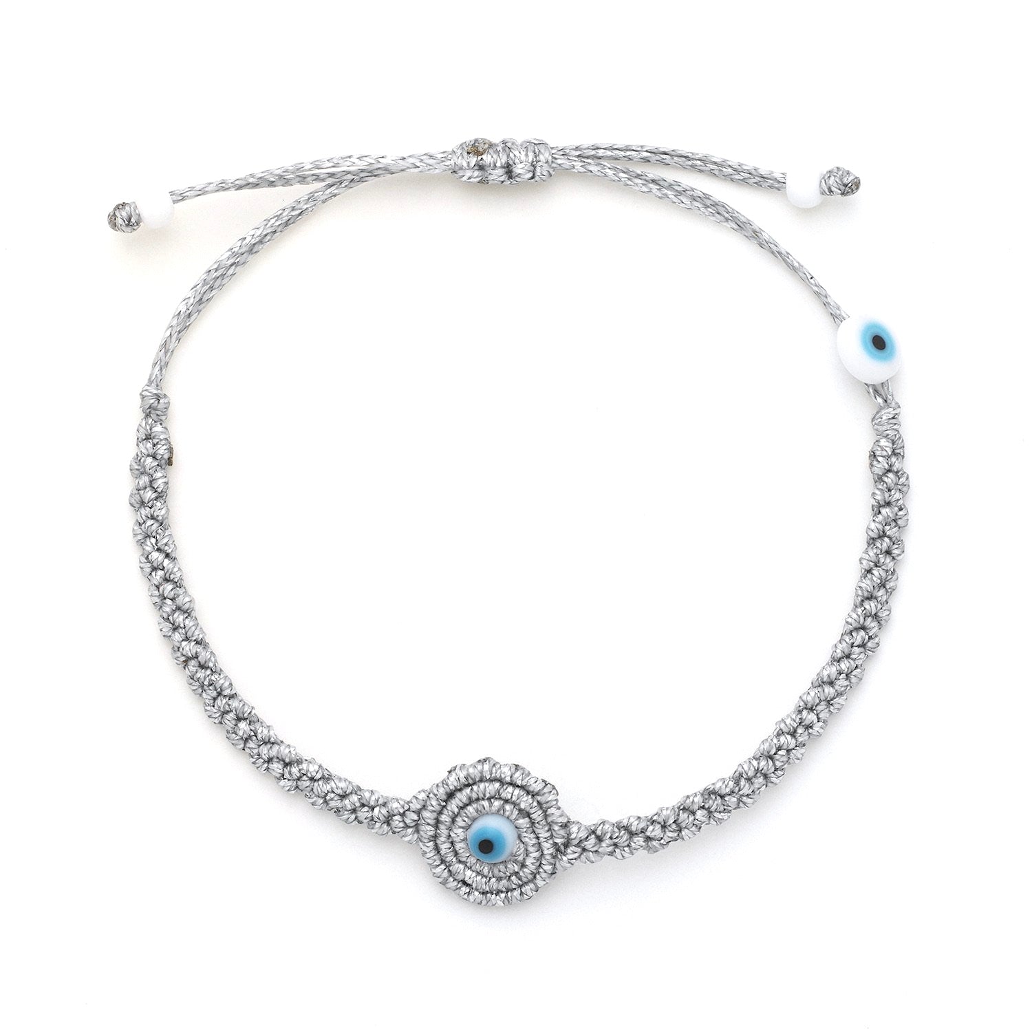 Silver Circular Evil Eye Bracelet