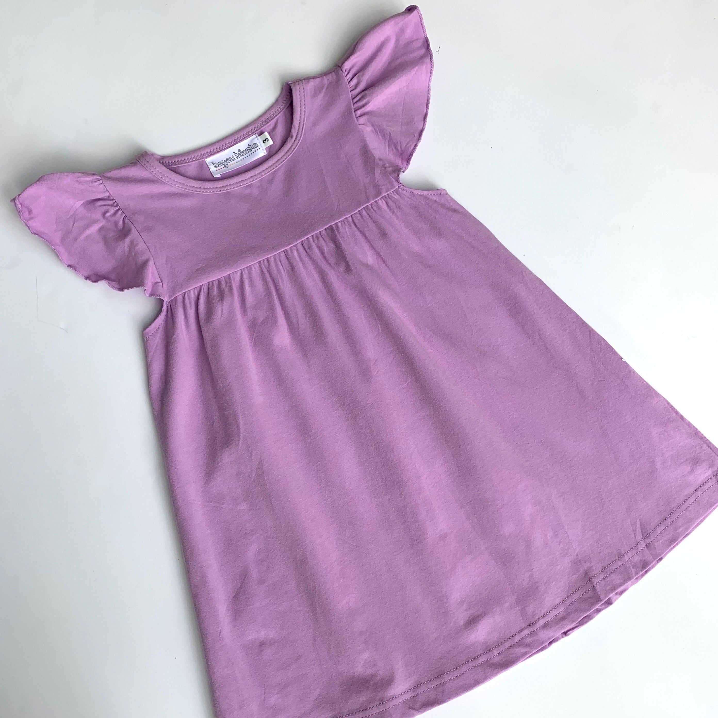 Flutter Sleeve Dress—lavender