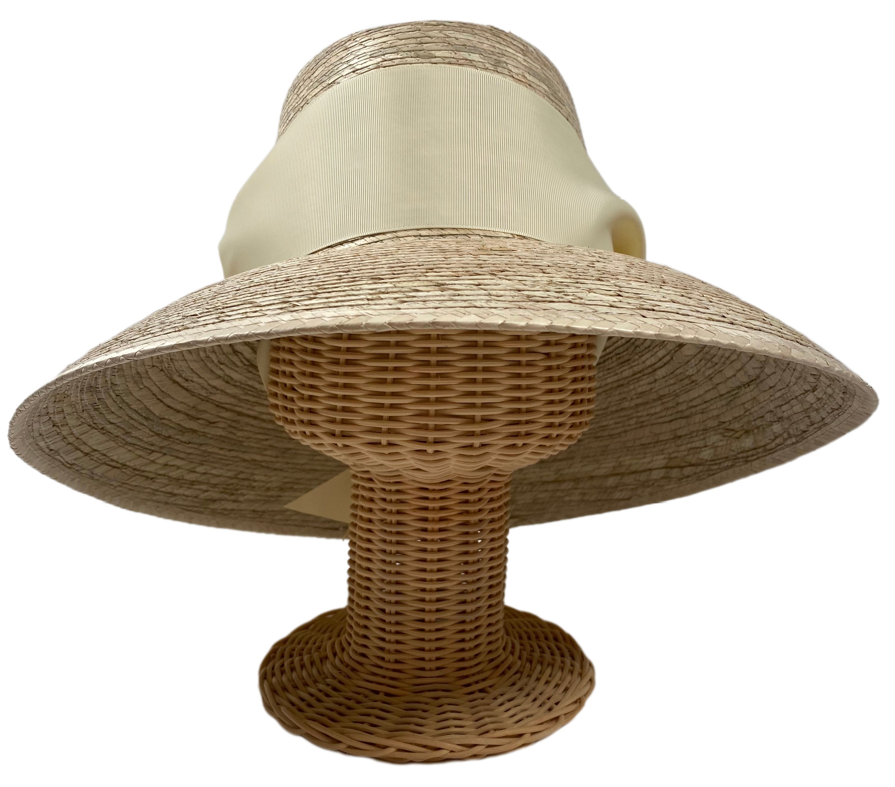 Wildflower Sun Hat - Ivory Wide & Short Grosgrain Ribbon