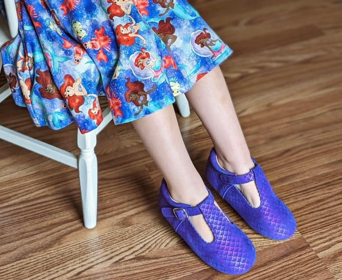 T-straps - Mermaid Scales (purple)