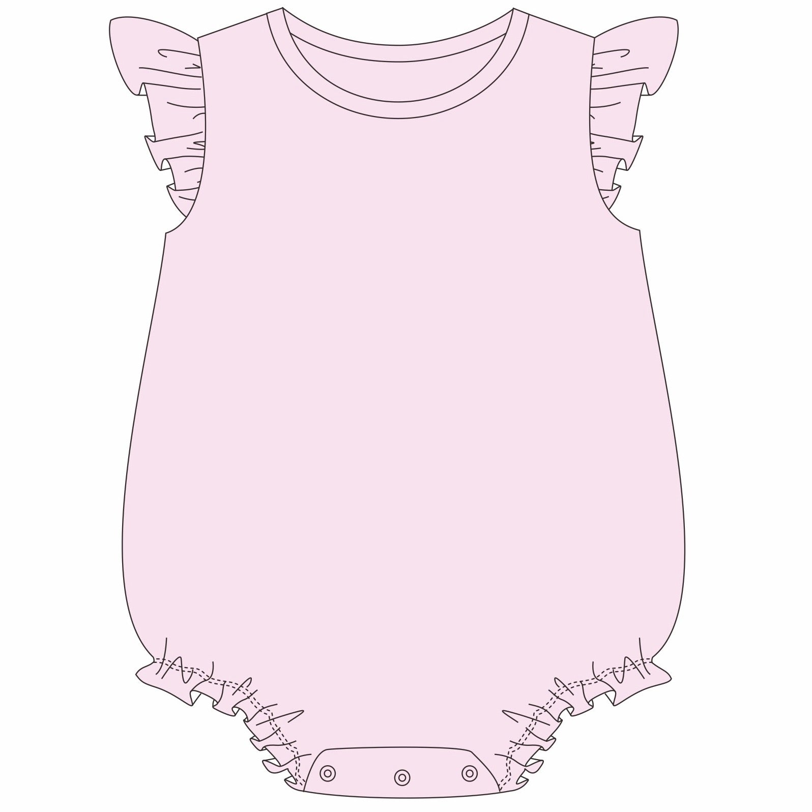 Knit Solid Flutter Sleeve Bubble