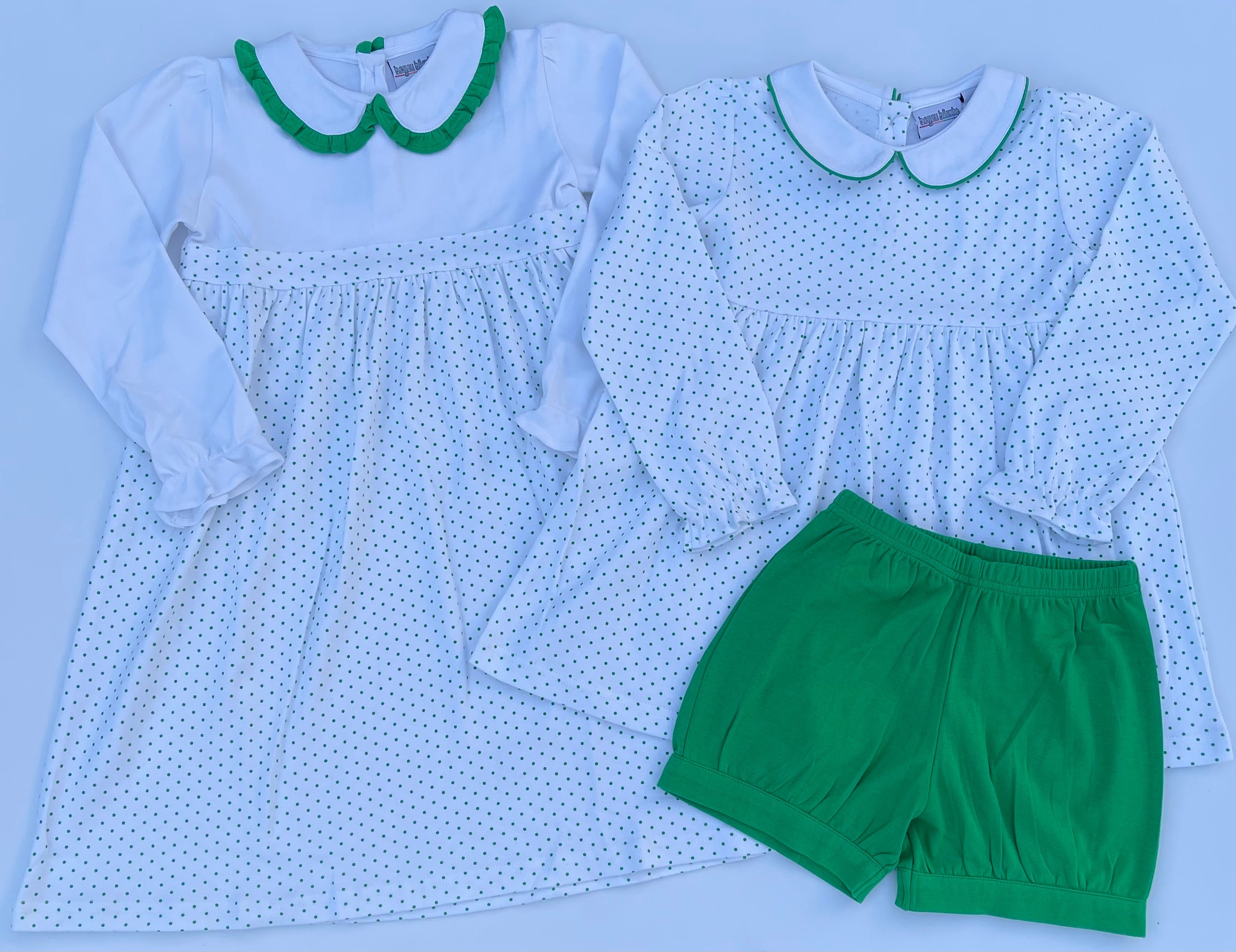 Long Sleeve Bitty Dot Knit Dress - Red & Green