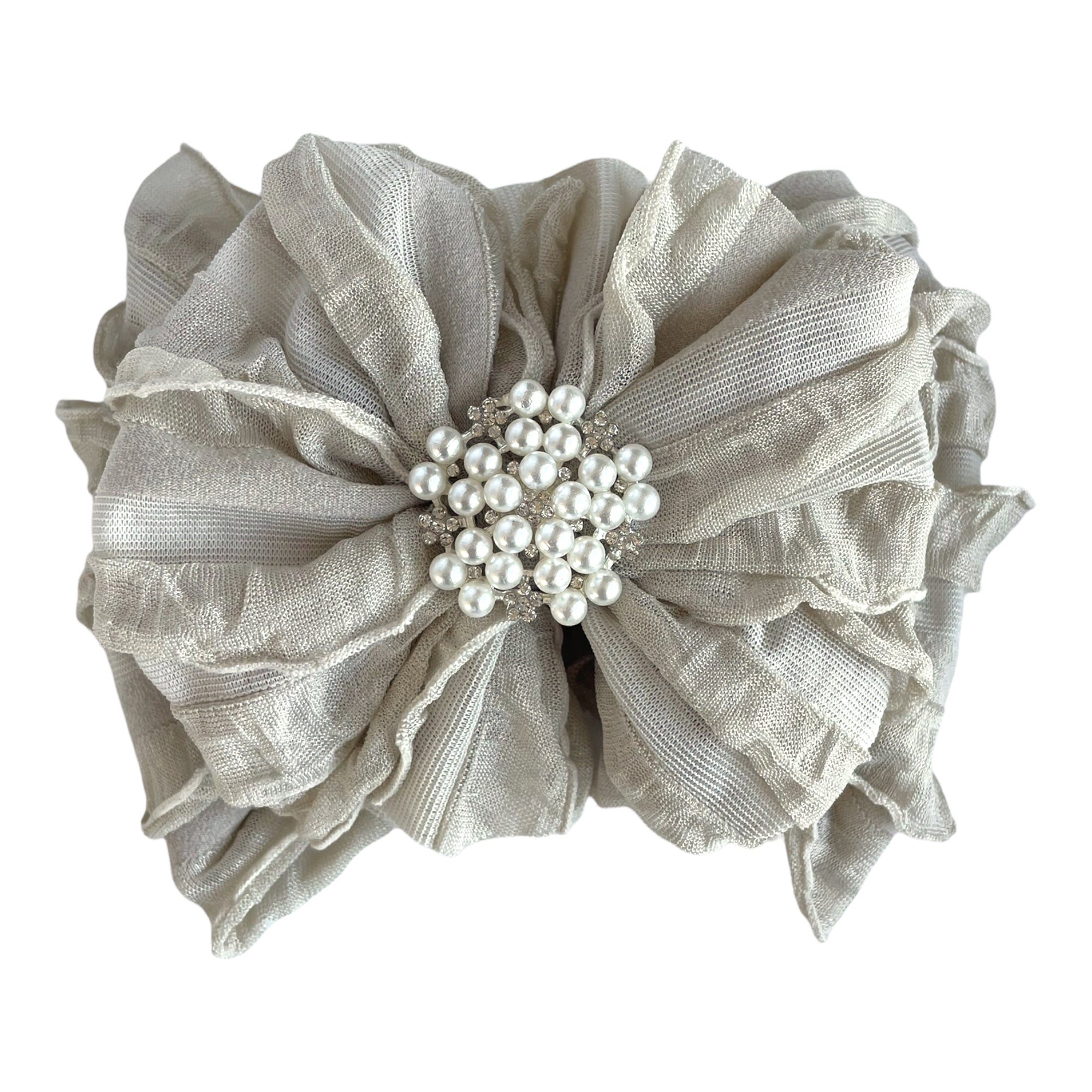 Pearl Embellished Signature Ruffled Baby Headband