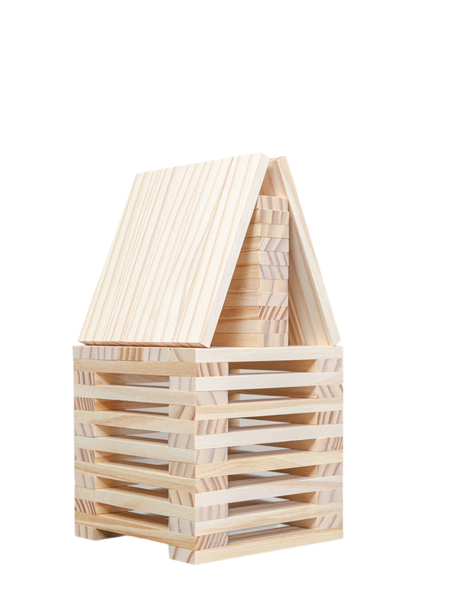 120 Pcs Natural Wooden Building Planks Set