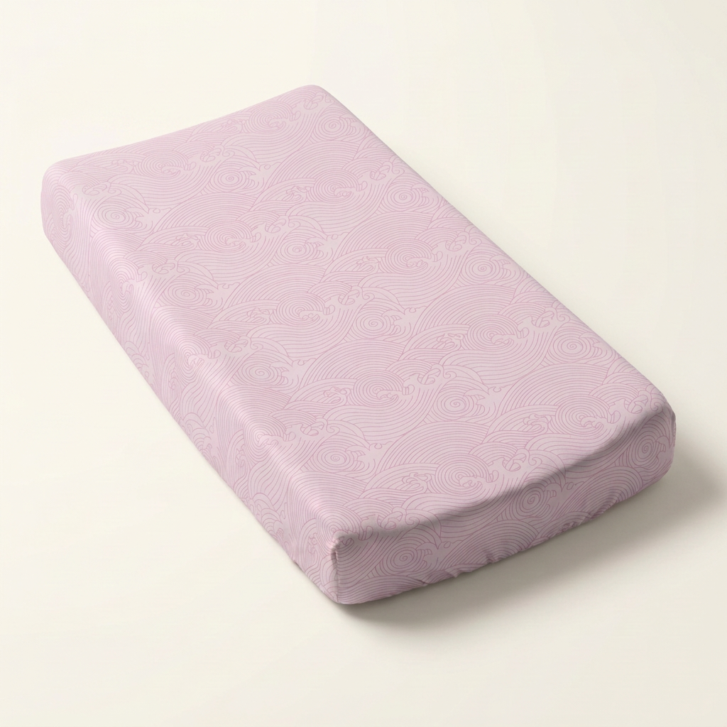 Jersey Knit Polyester Changing Pad Cover In Crashing Sea Waves