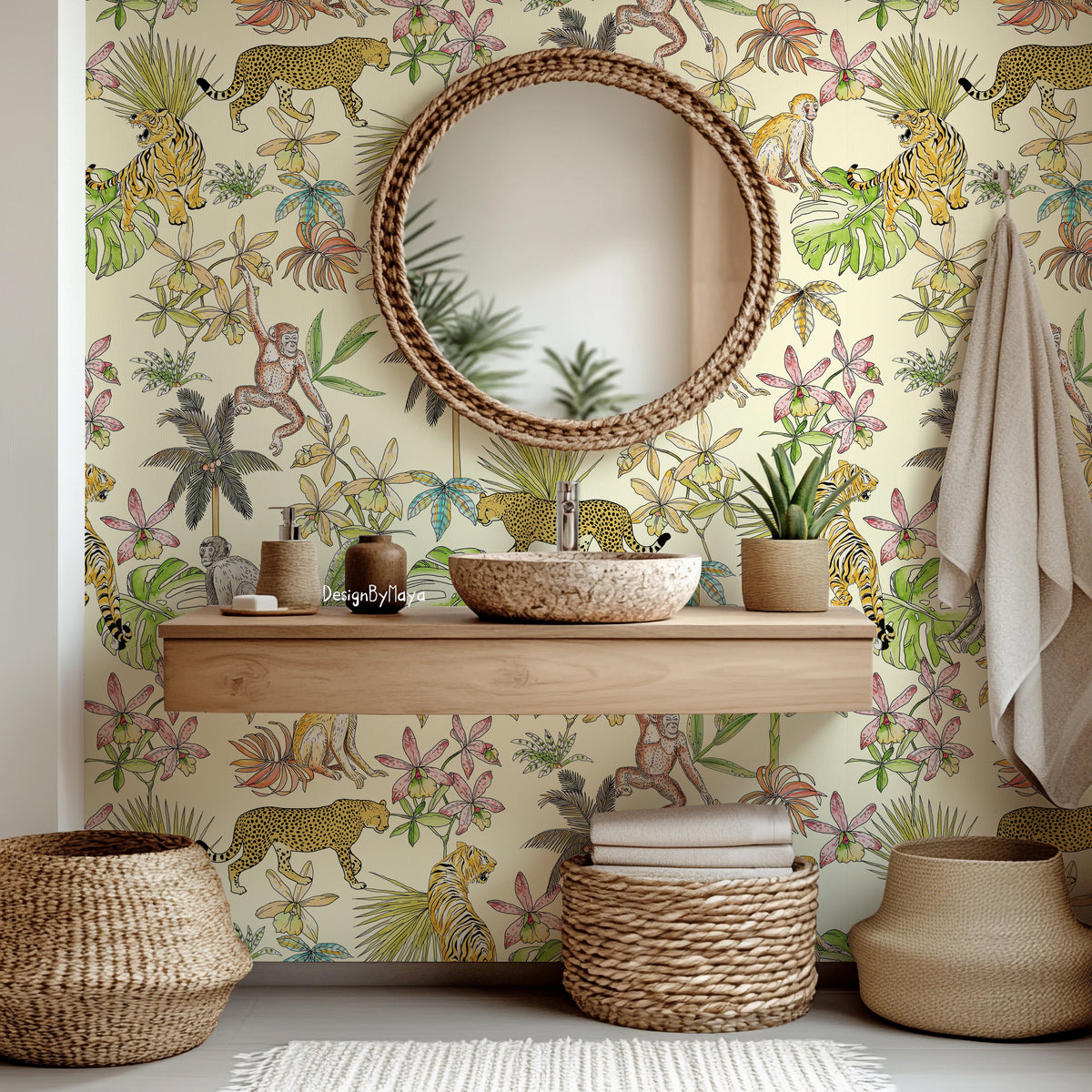 Retro Style Flowers Wallpaper - House Wallpapers
