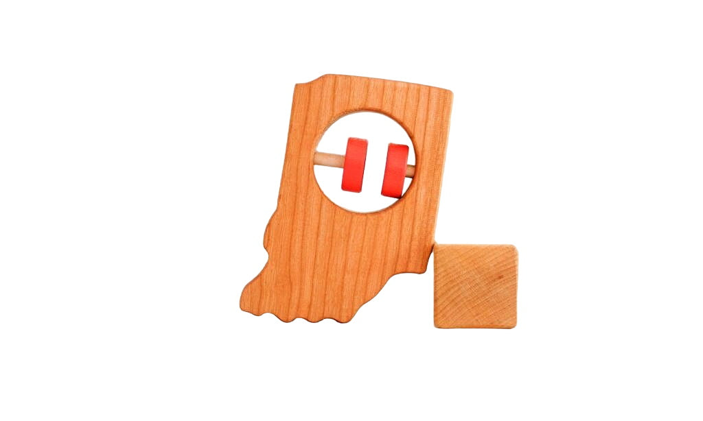 Indiana State Wooden Baby Rattle™