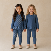 Organic Legging Set Of 2 - Indigo Blossom + Navy