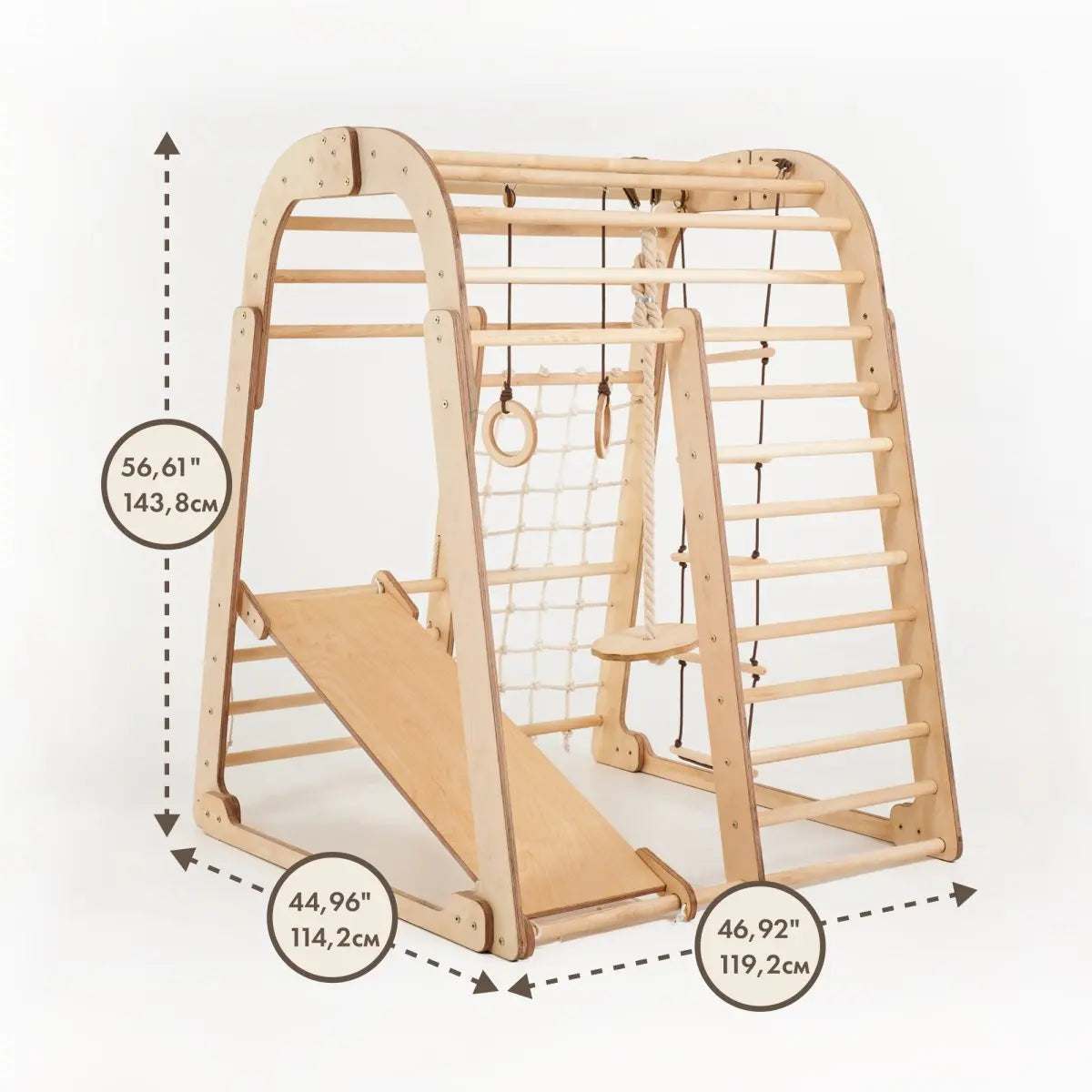 Indoor Playground For Toddlers - 7in1 Playground + Swings Set + Slide Board + Art Set