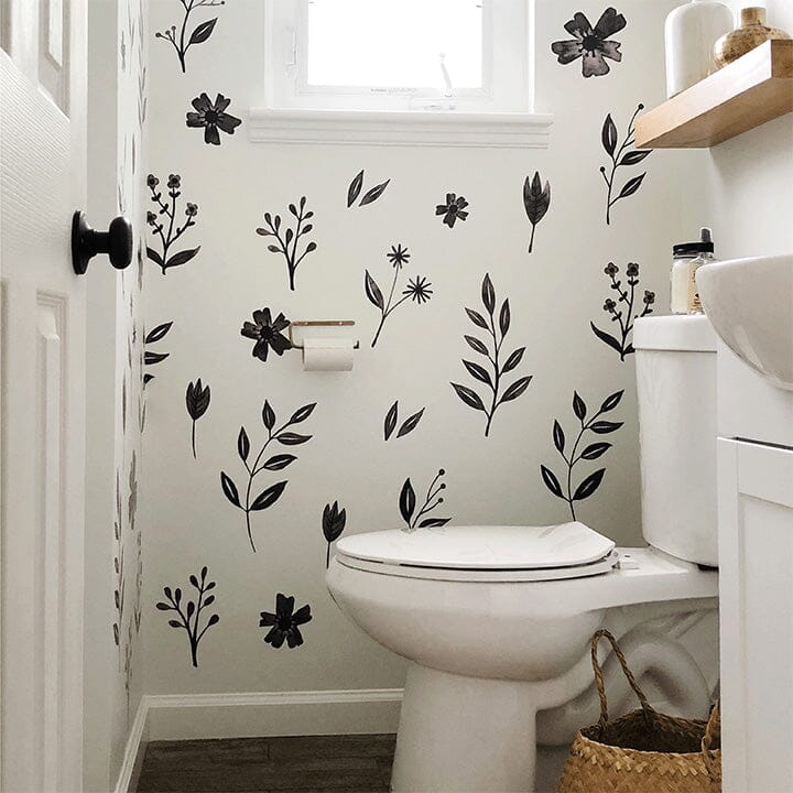 Inked Florals Wall Decals